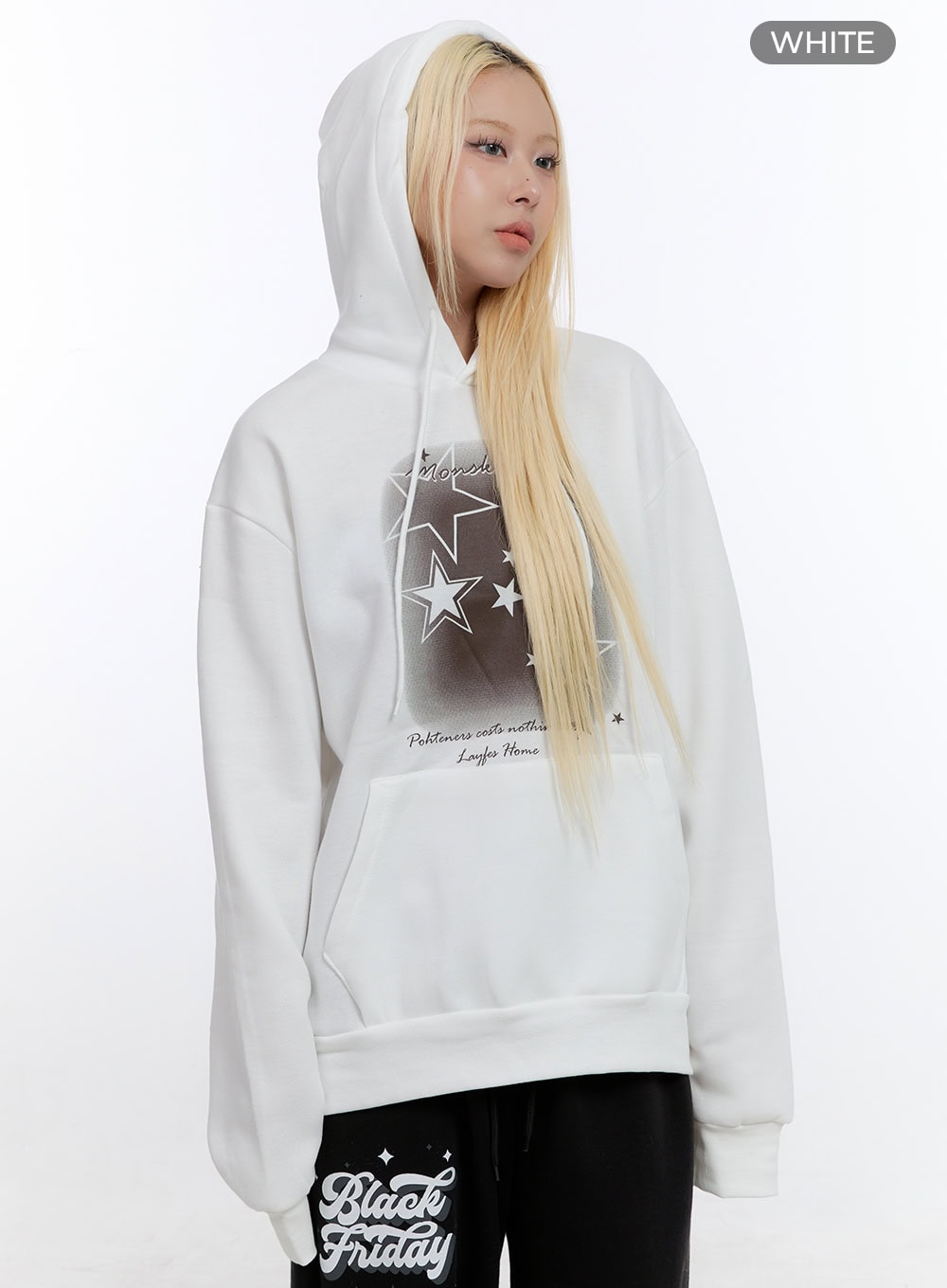Oversized Star Graphic Hoodie CO422