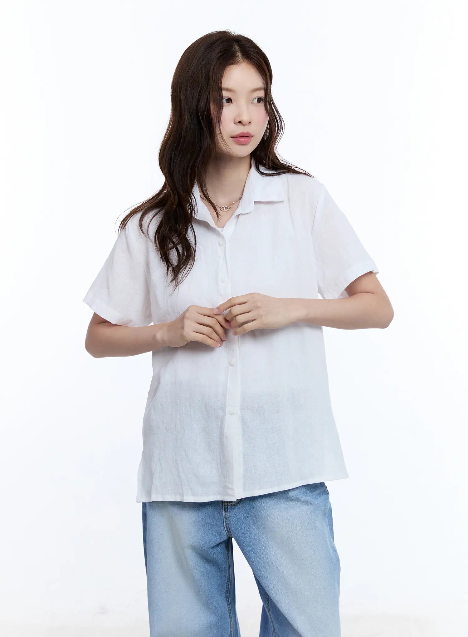 Linen Short-Sleeve Collared CU513