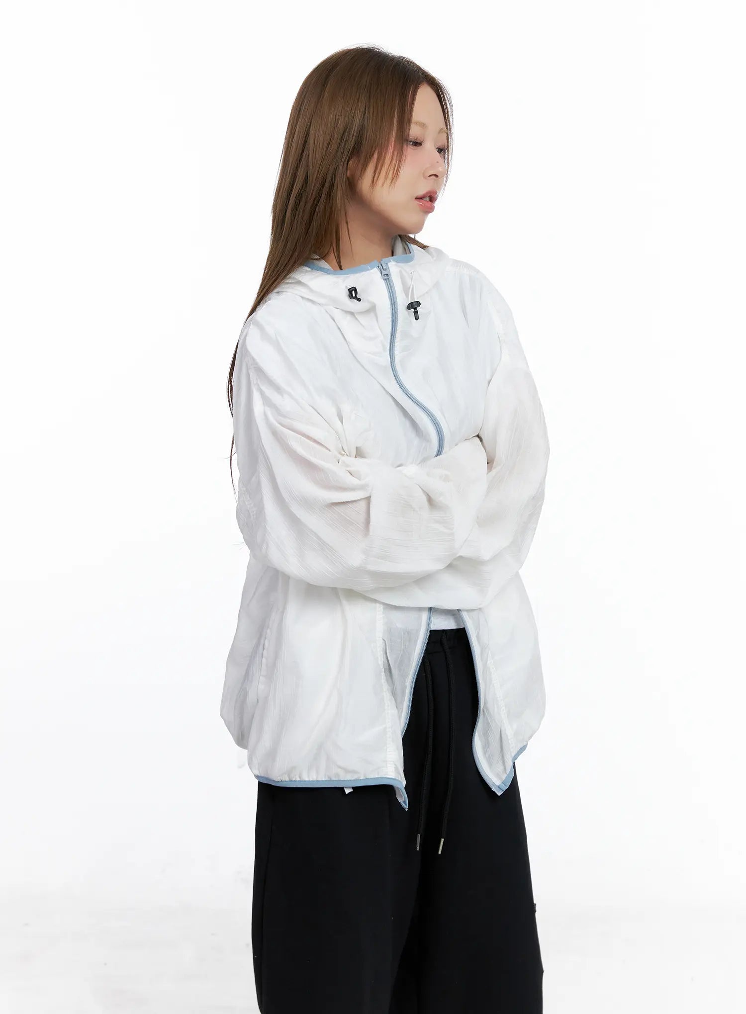 Oversized Ruched Windbreaker CL511