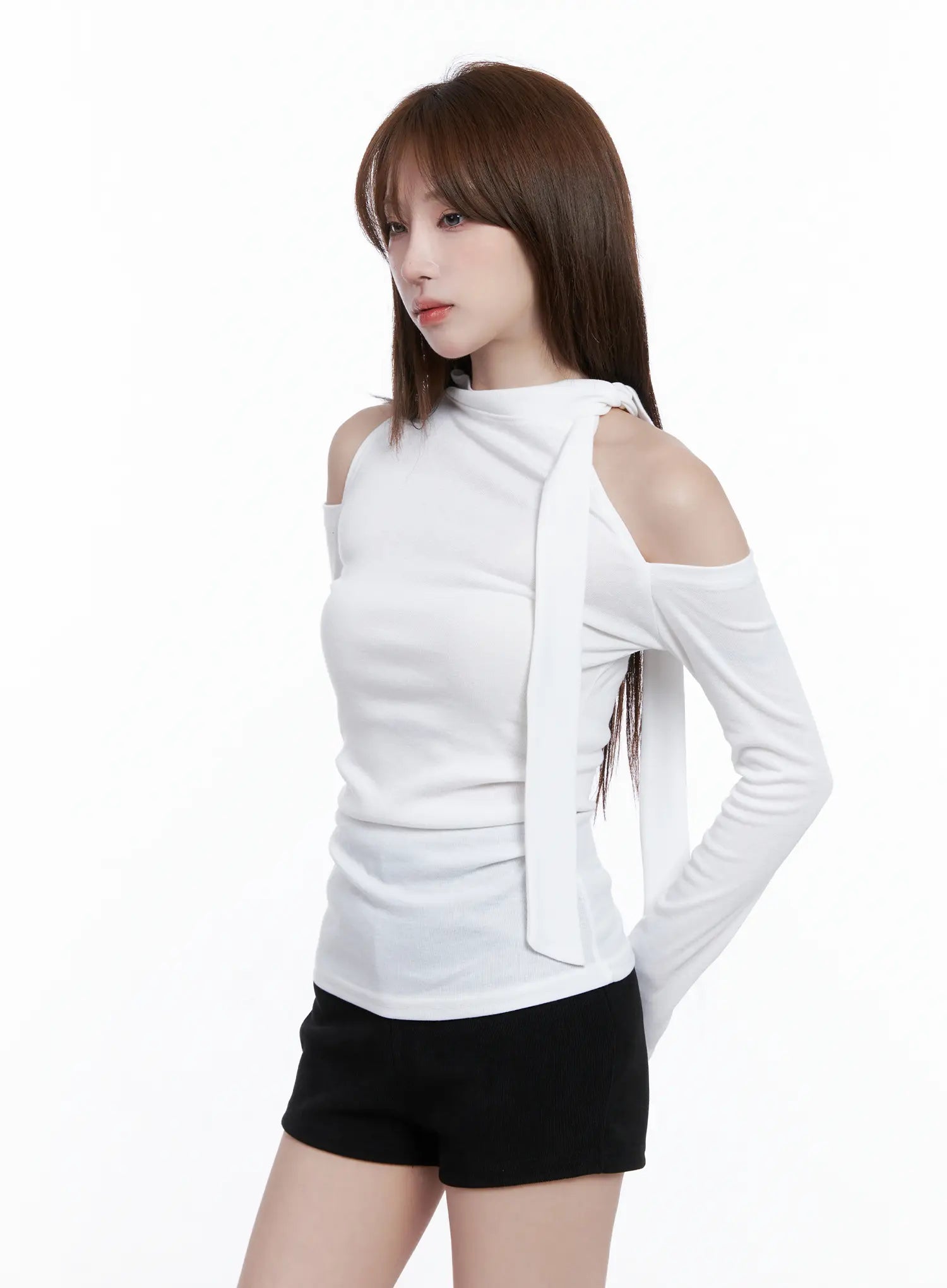 Cut-Out Shoulder Turtleneck Top CG529