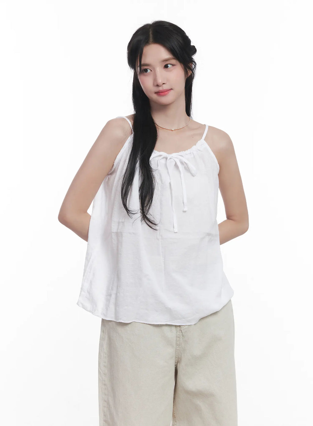 String Detail Flared Cami CU523