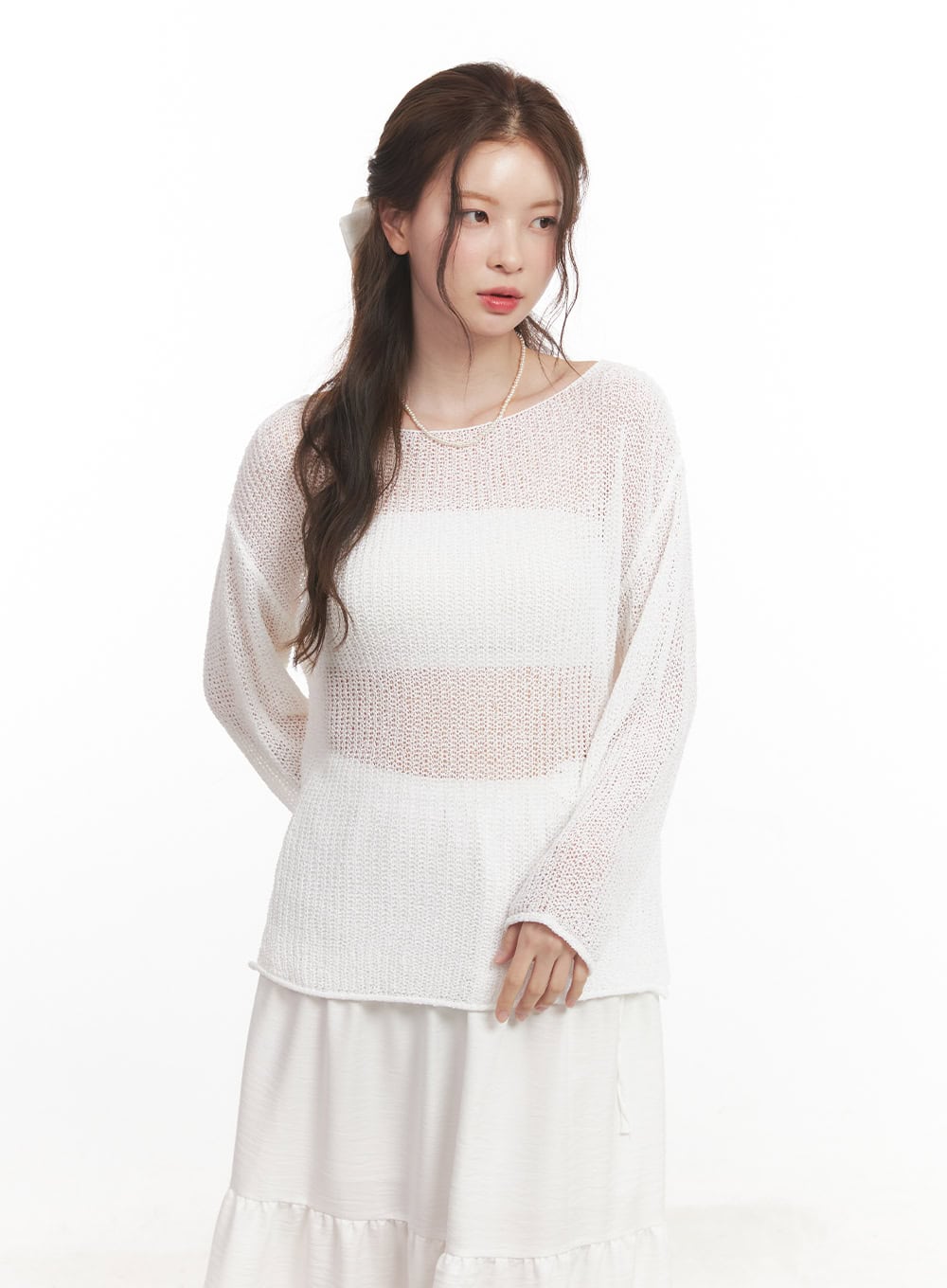 Sheer Relaxed-Fit Sweater CA502