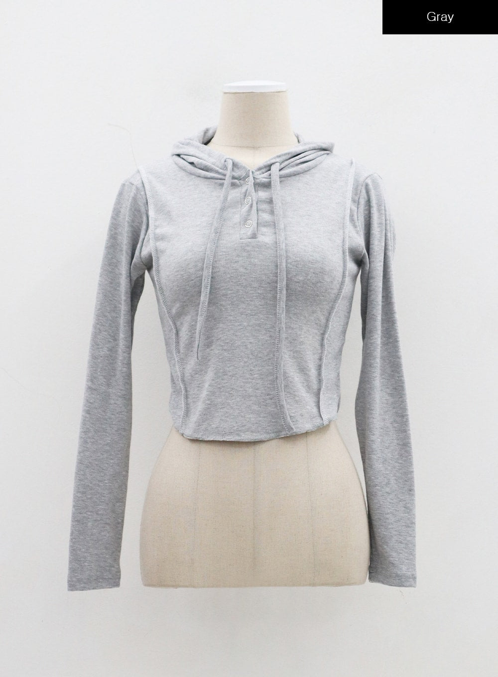 Stripe Detail Cropped Hoodie Top BJ319