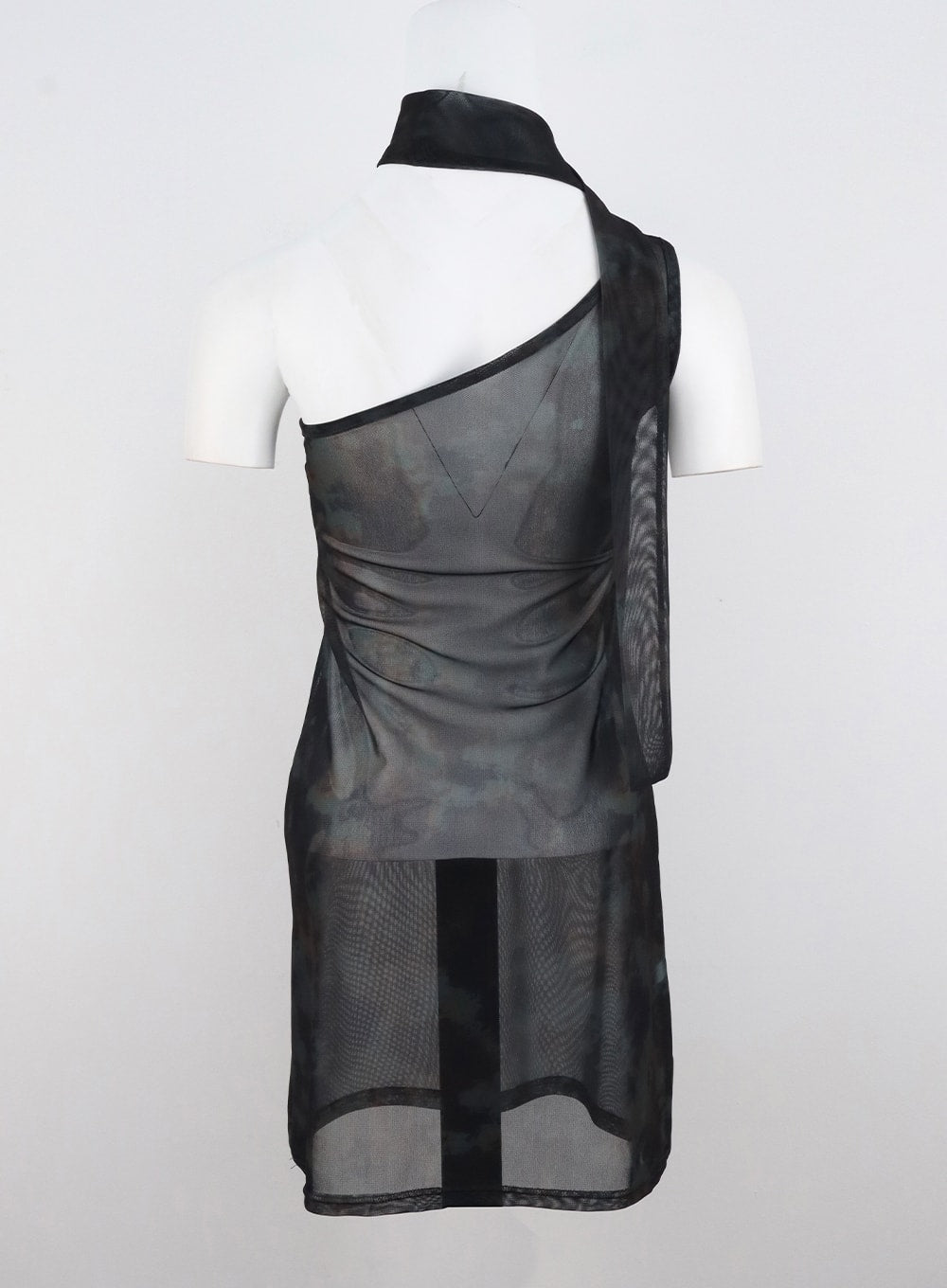 Mesh Mini Dress With Scarf CL319