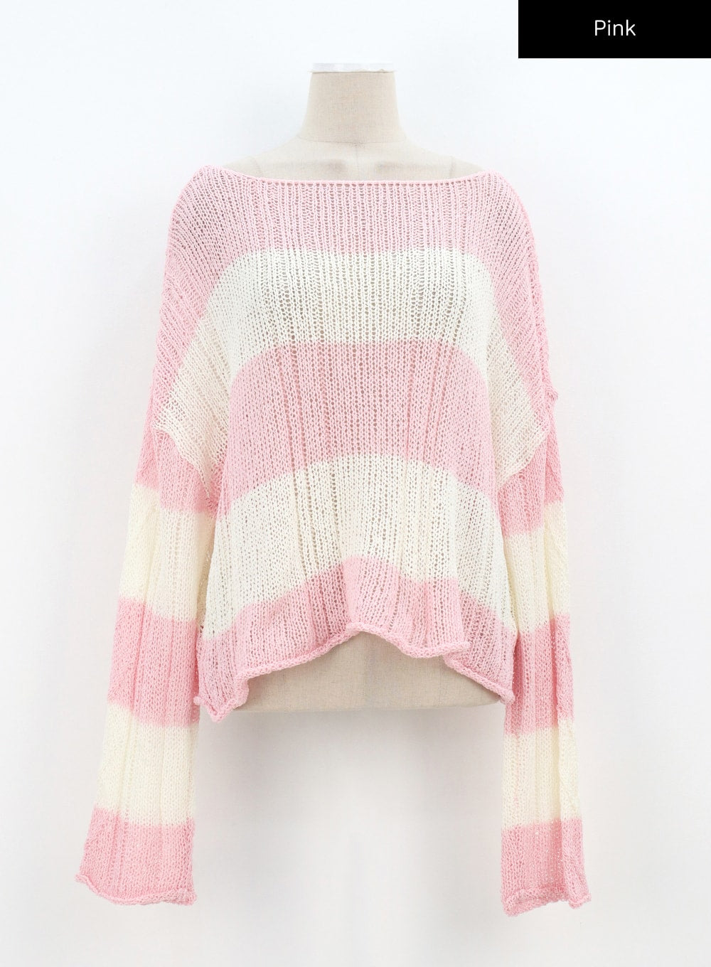 Boat Neck Stripe Sweater CA306