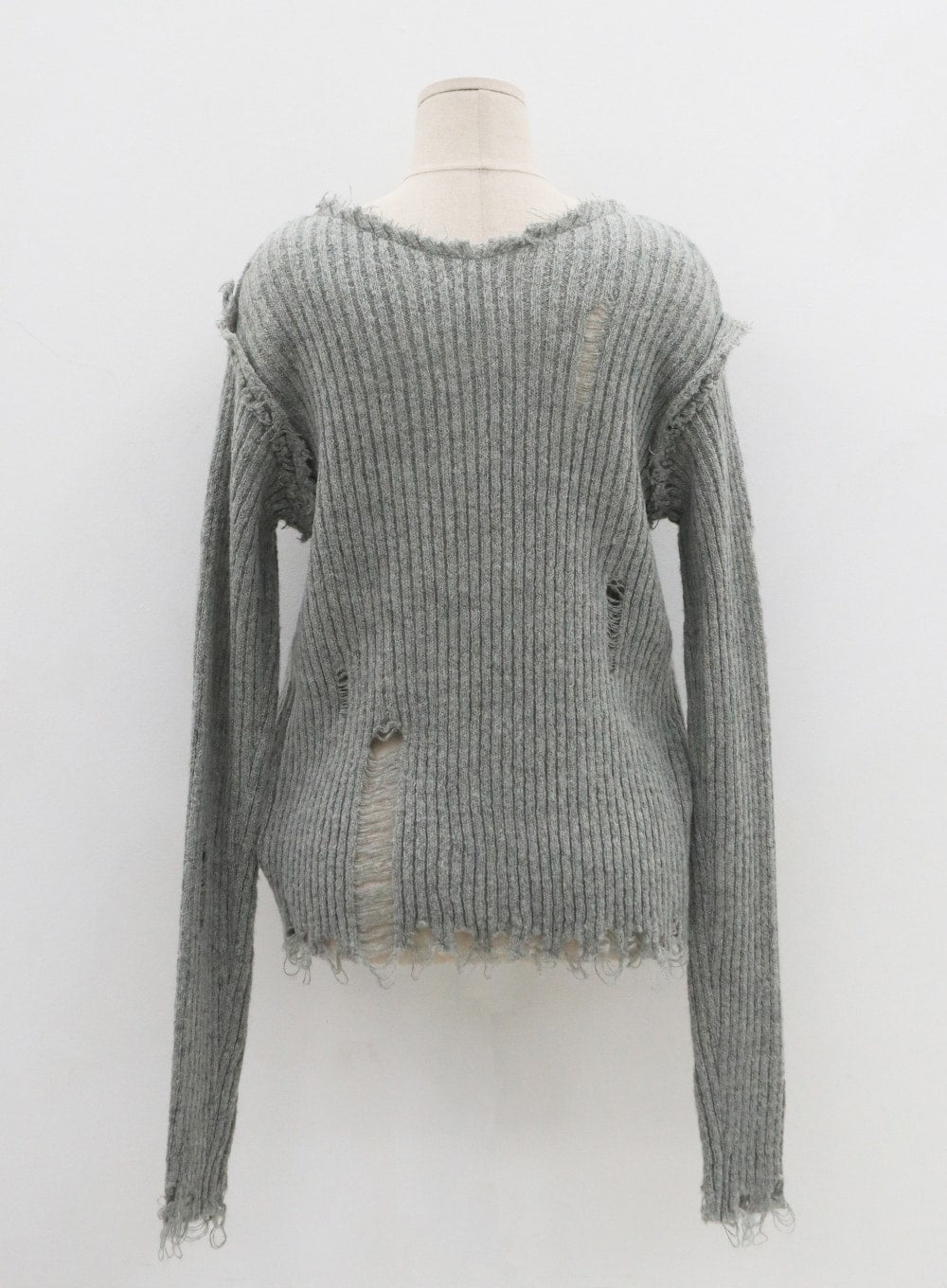 Ripped V-Neck Knit Top CO13
