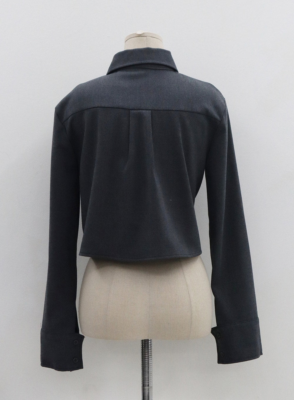 Hidden Button Crop Shirt ON11