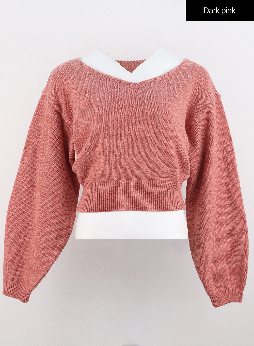 V-Neck Puff Sleeve Sweater OS302