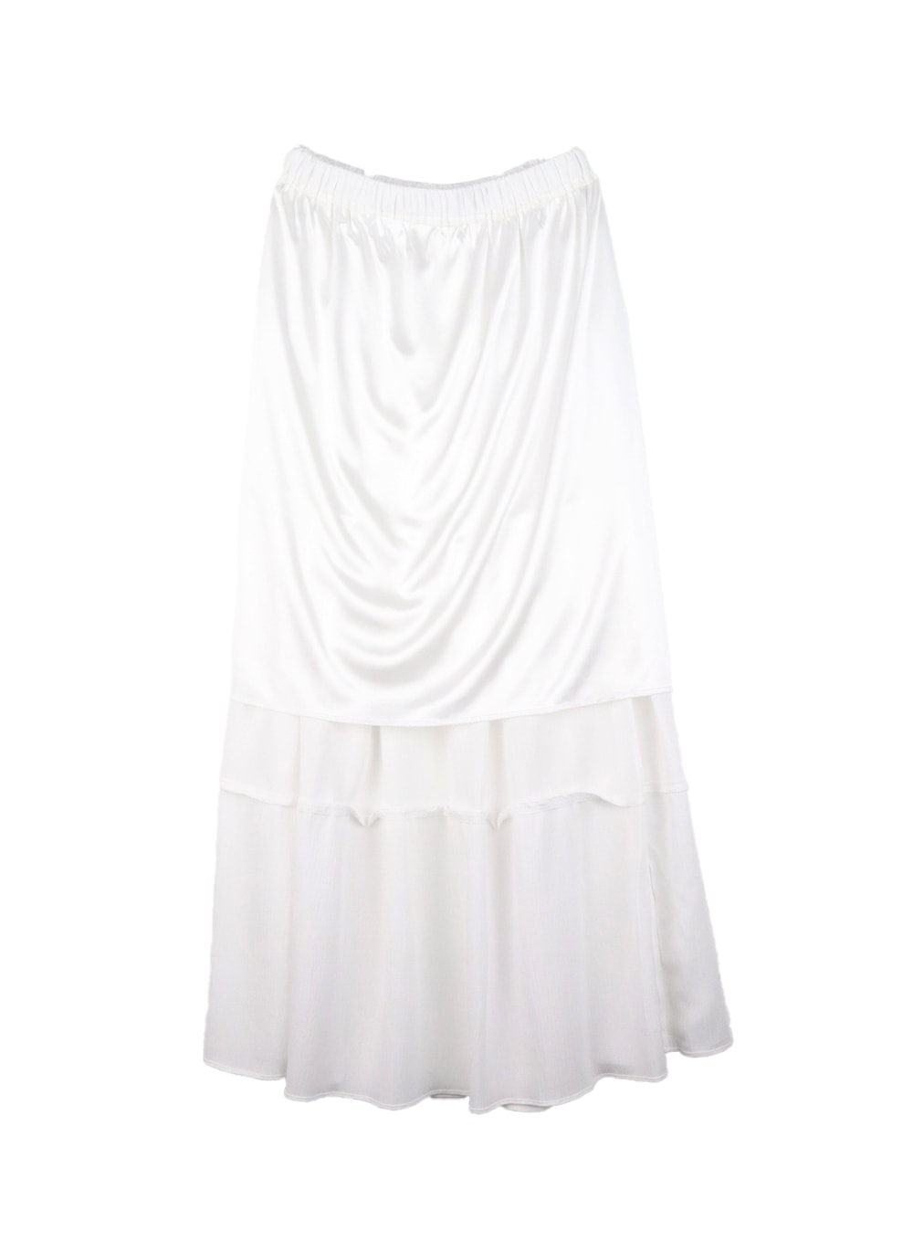 Solid Ruffle Maxi Skirt CM421