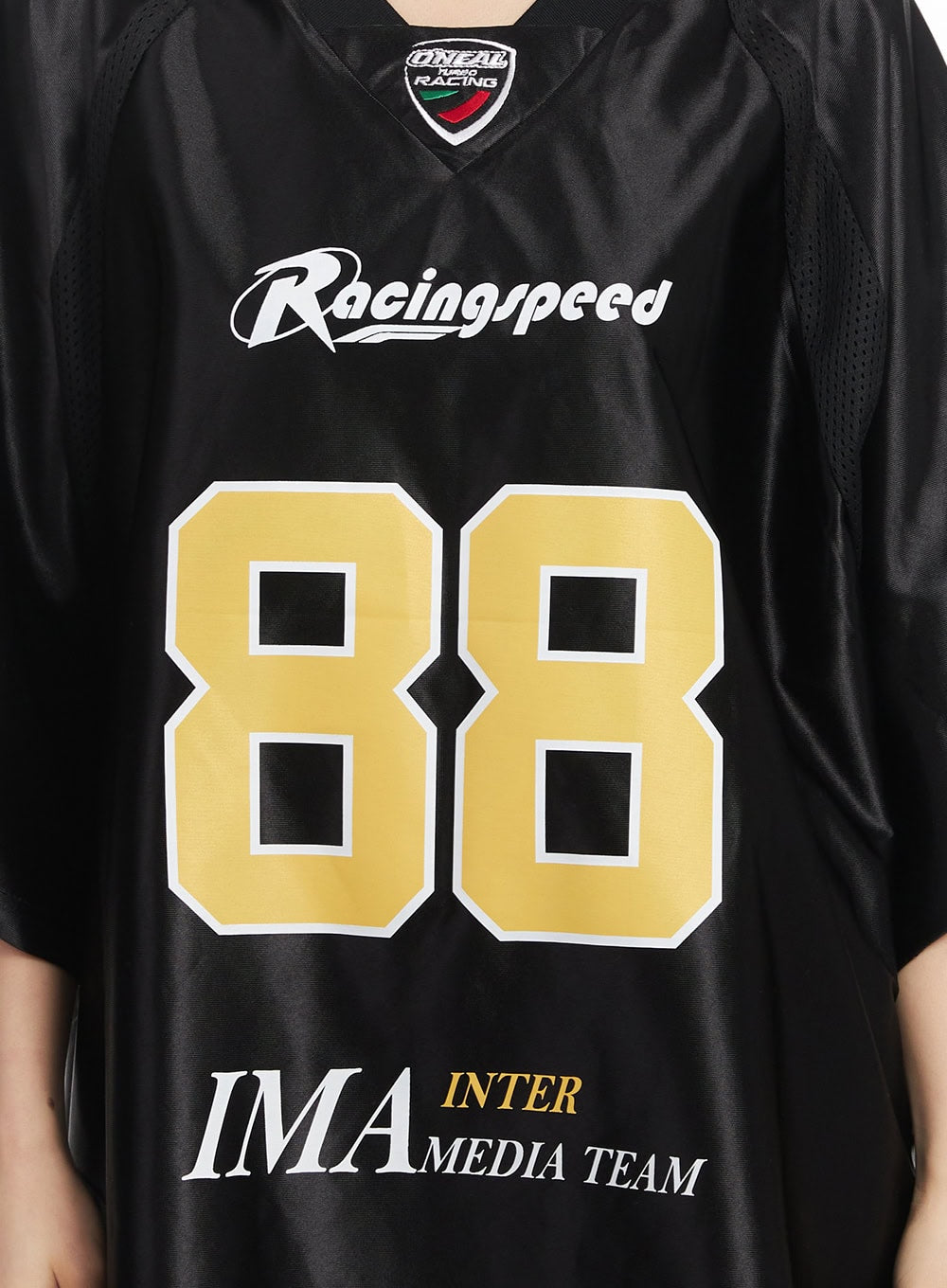 Glossy Oversize Jersey Top CA516