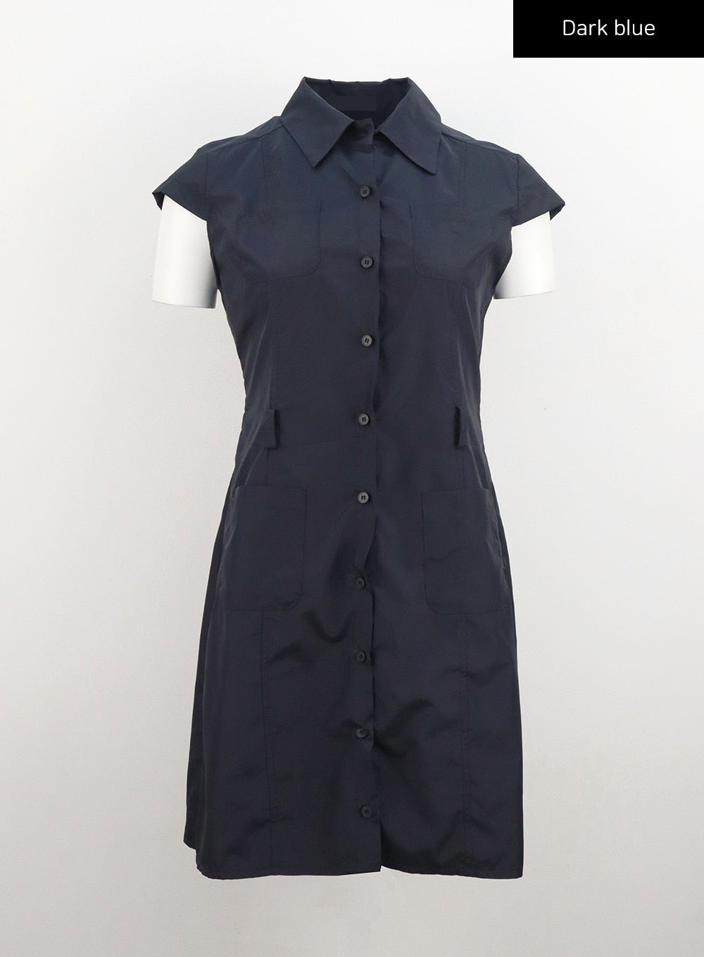 Nylon Button Mini Dress CL307