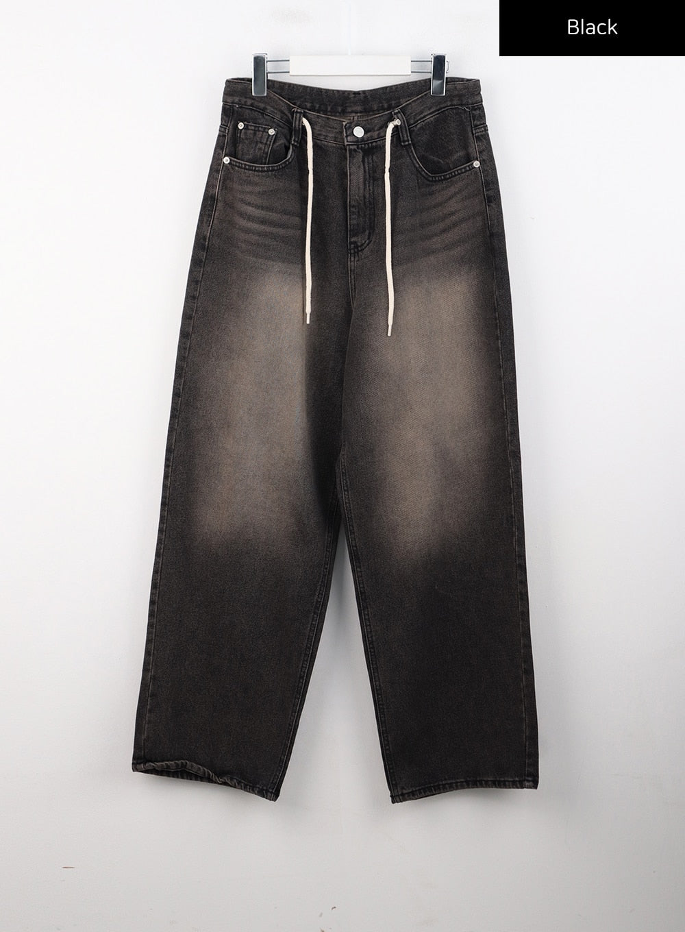 String Washed Wide Leg Jeans CS302