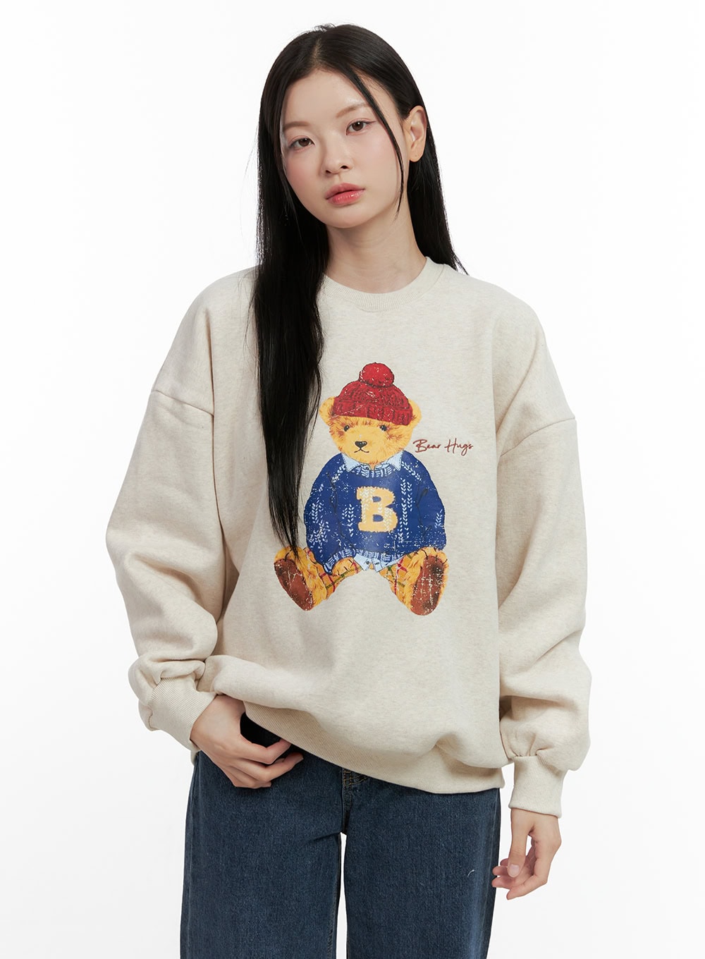 Bear Graphic Crewneck Sweatshirt ON408
