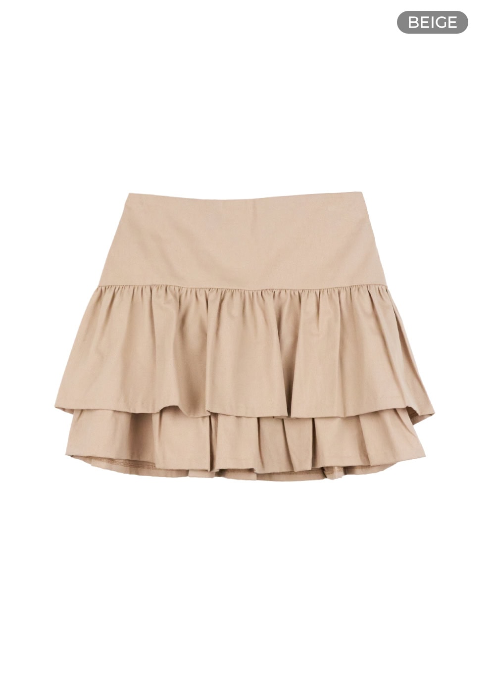 Ruffle Waist Cotton Mini Skirt OS416