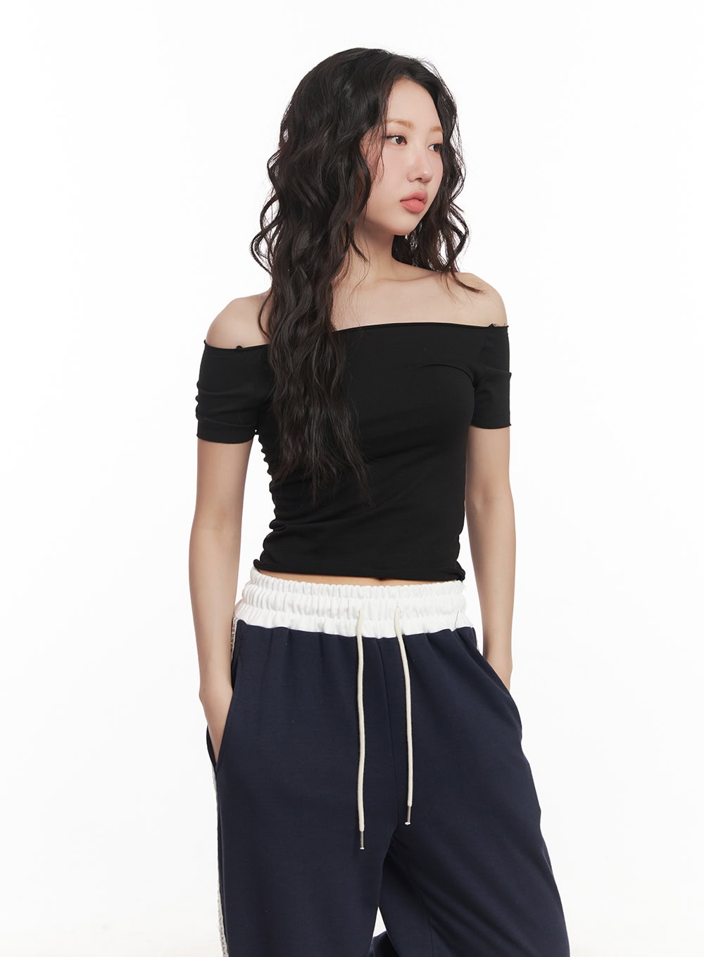 Essential Off-Shoulder Crop Top CA521