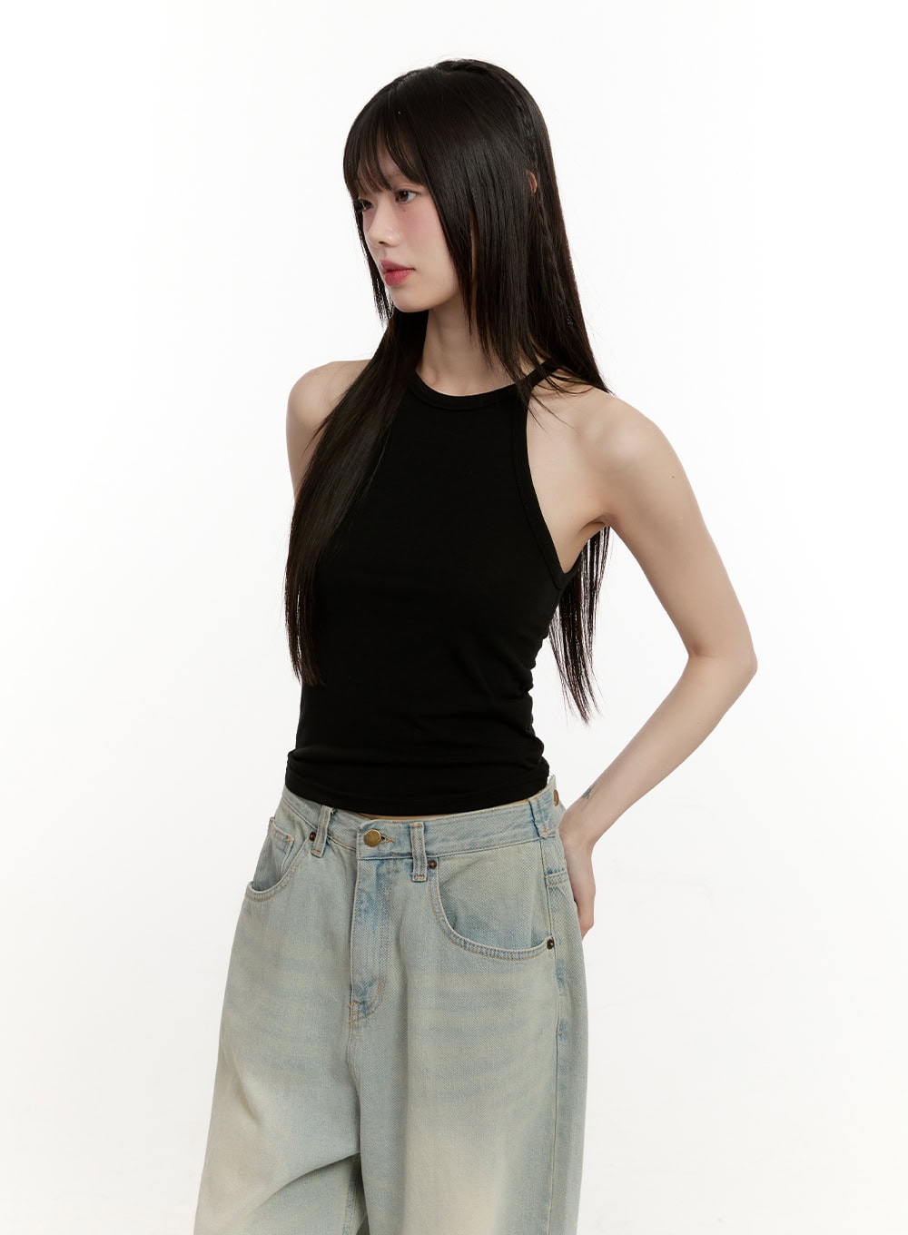 Halter-Neck Crop Tank Top CM513