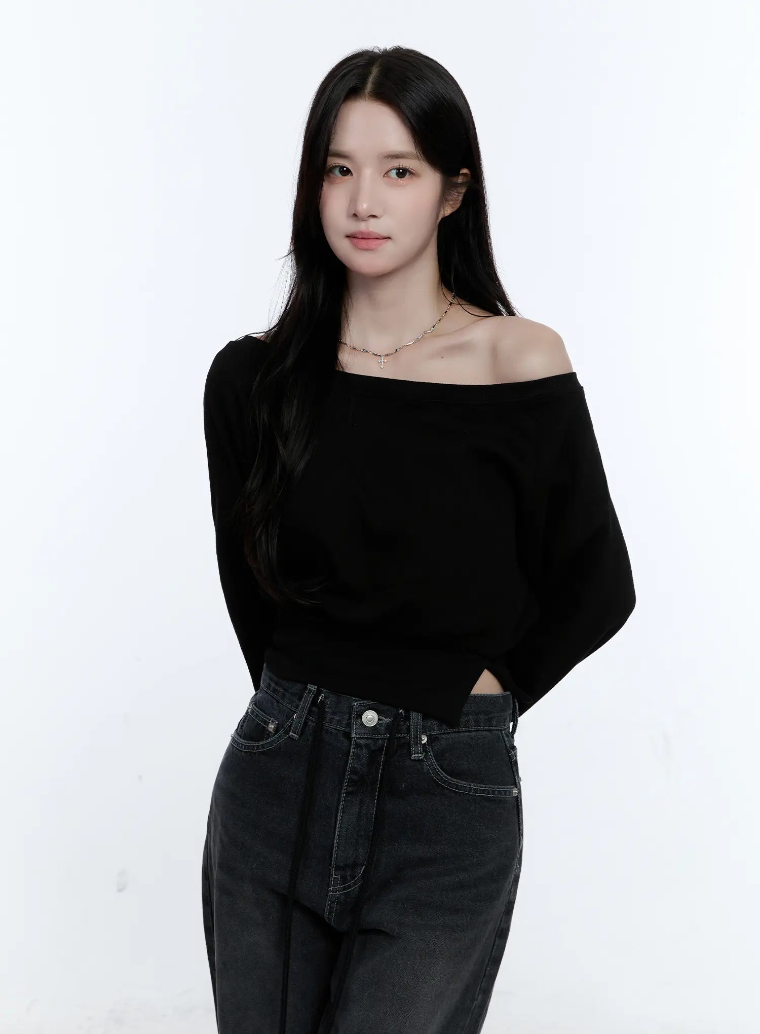 Asymmetric Off-Shoulder Sweatshirt Top CG512