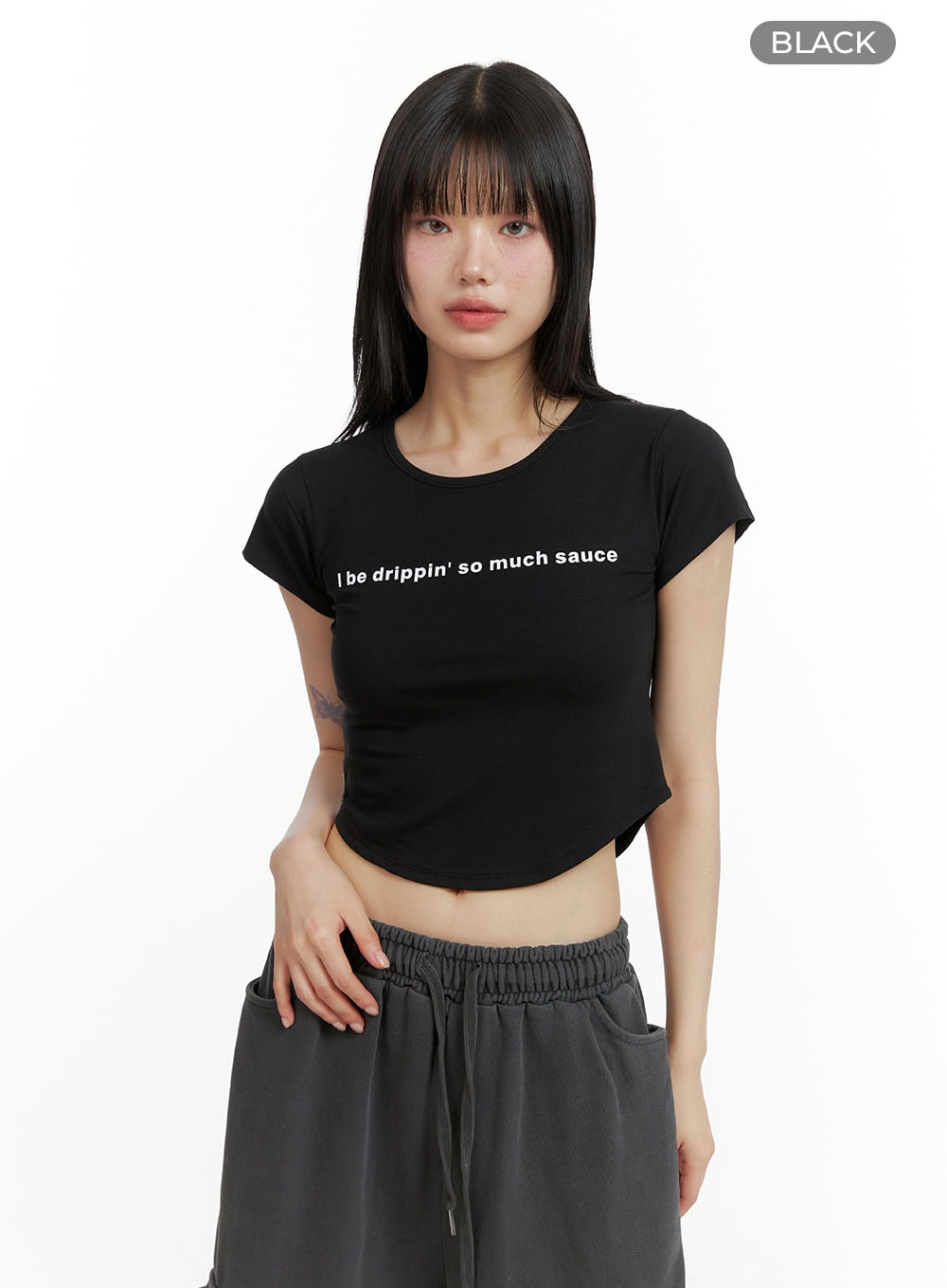 Graphic Lettering Crop Tee CL402