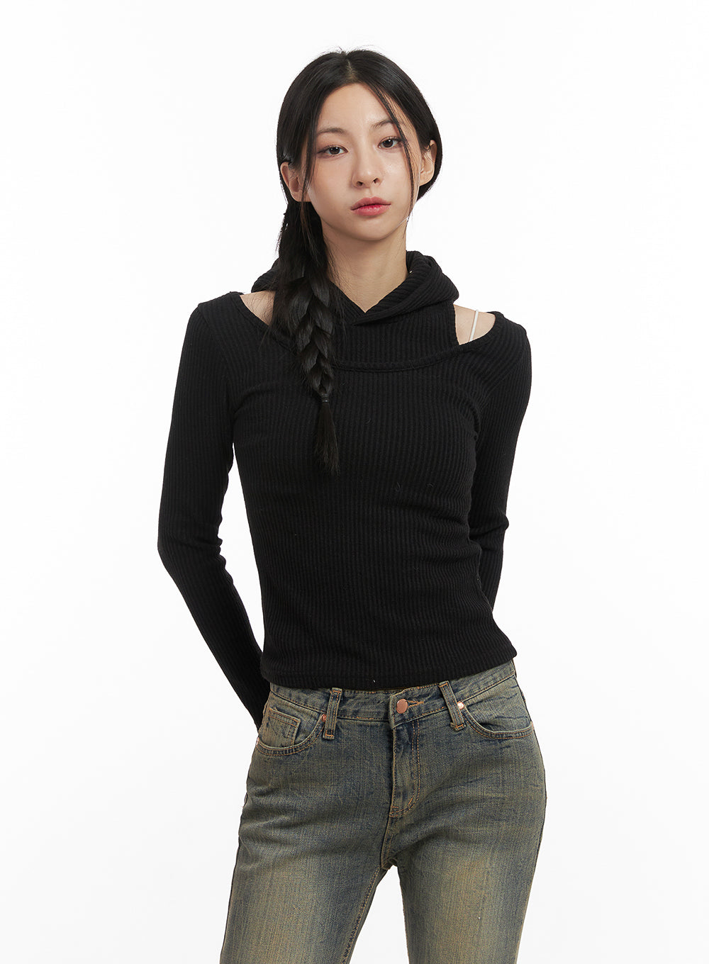 Layered Hooded Crop Top CN428