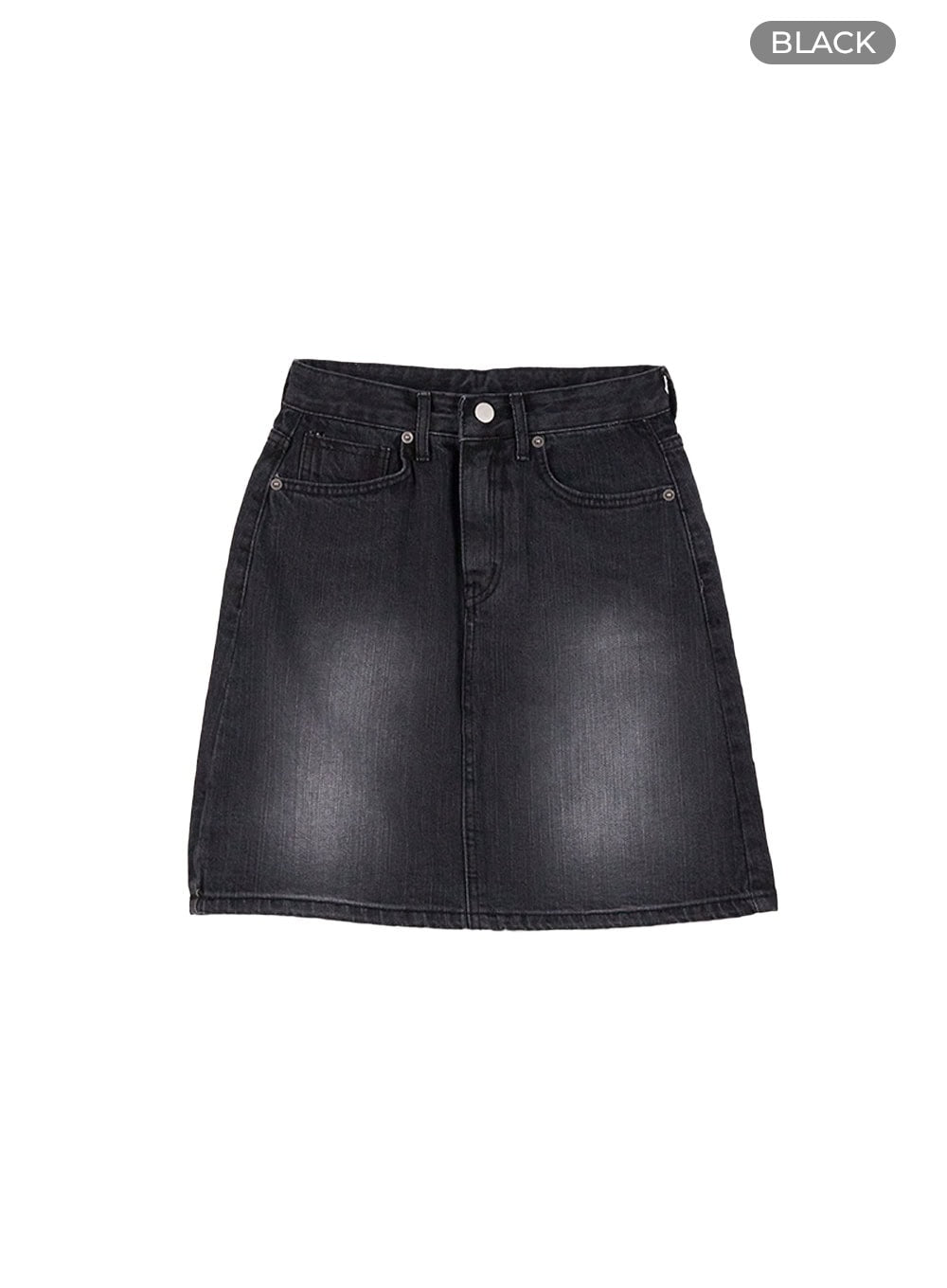 Washed Denim Cotton Midi Skirt CO415