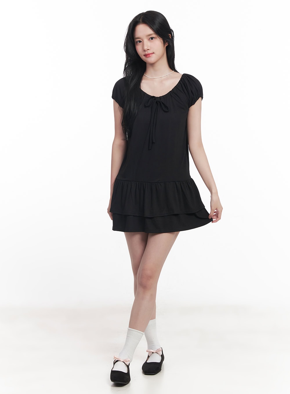 Ruffle Ribbon Mini Dress CY523