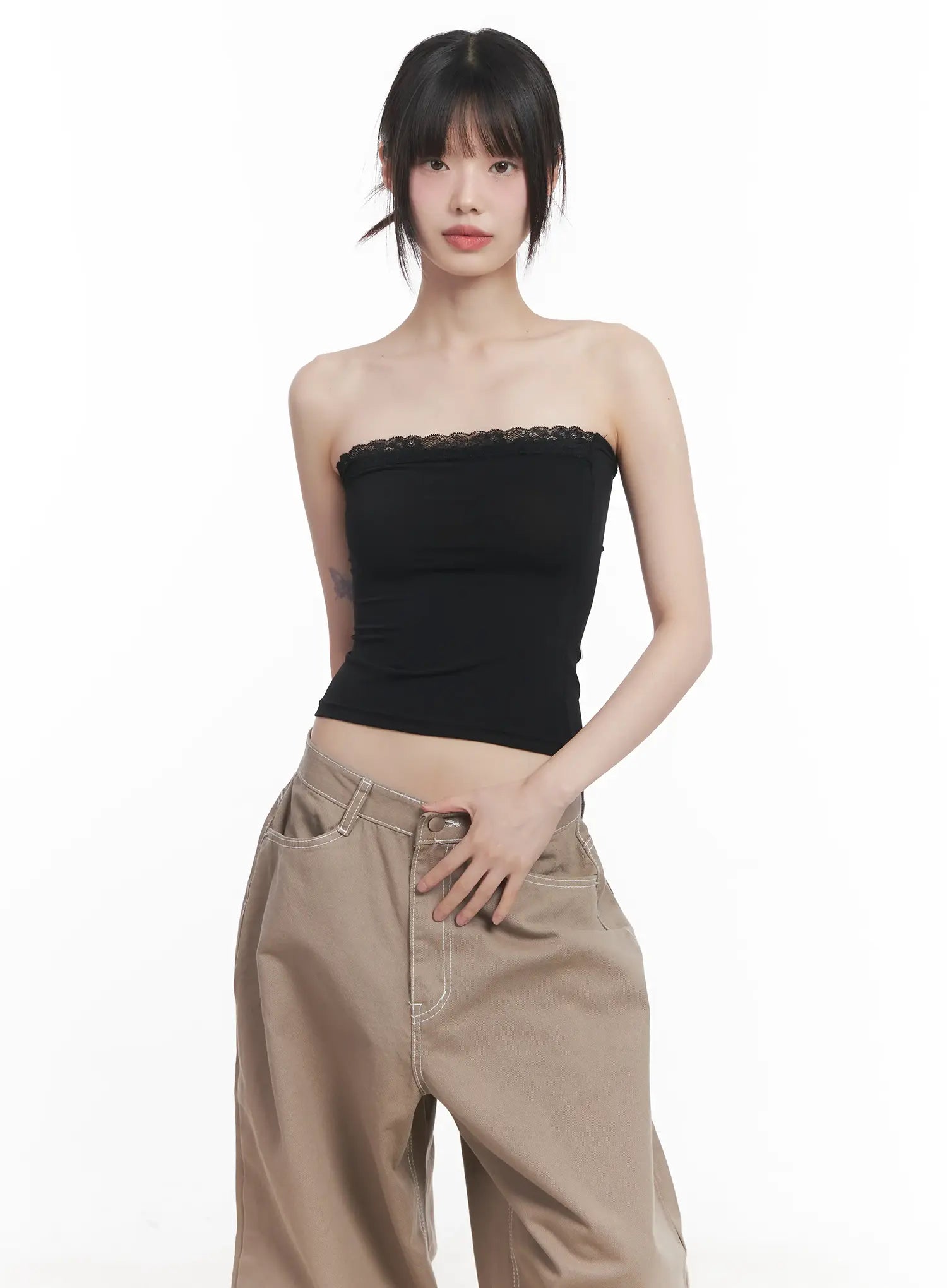Lace-Trim Tube Top CU518