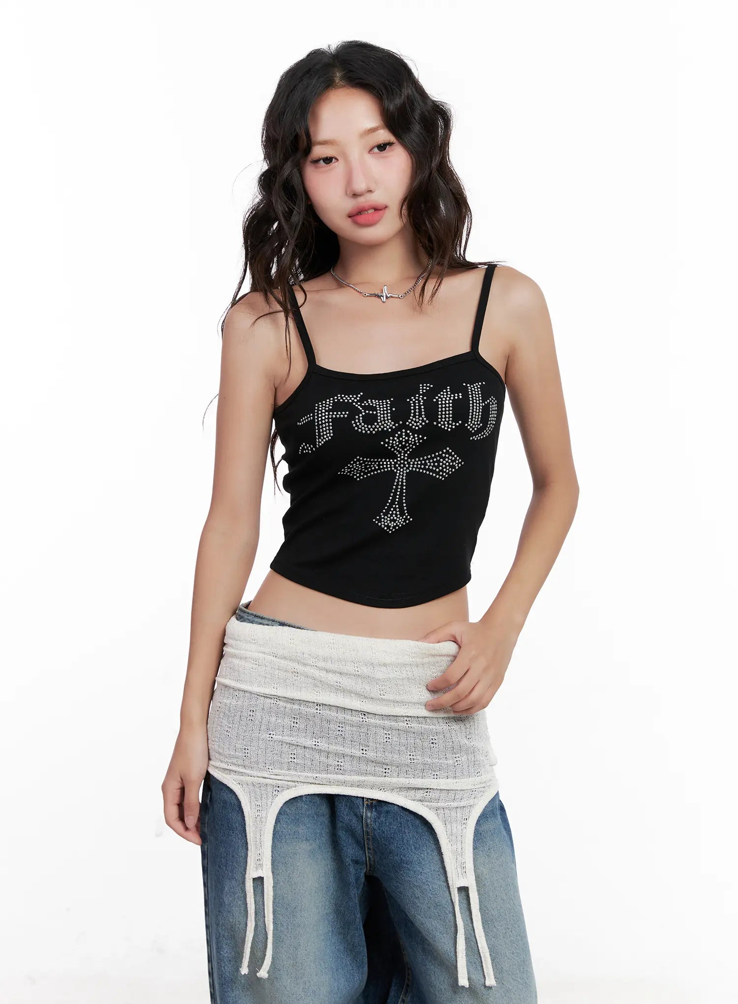 Y2K Cropped Rhinestone Tank CL521