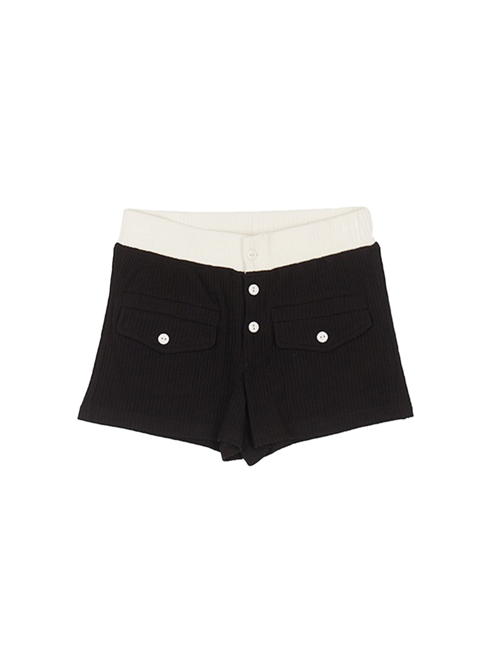 Ribbed Two-Tone Slim-Fit Shorts CY514