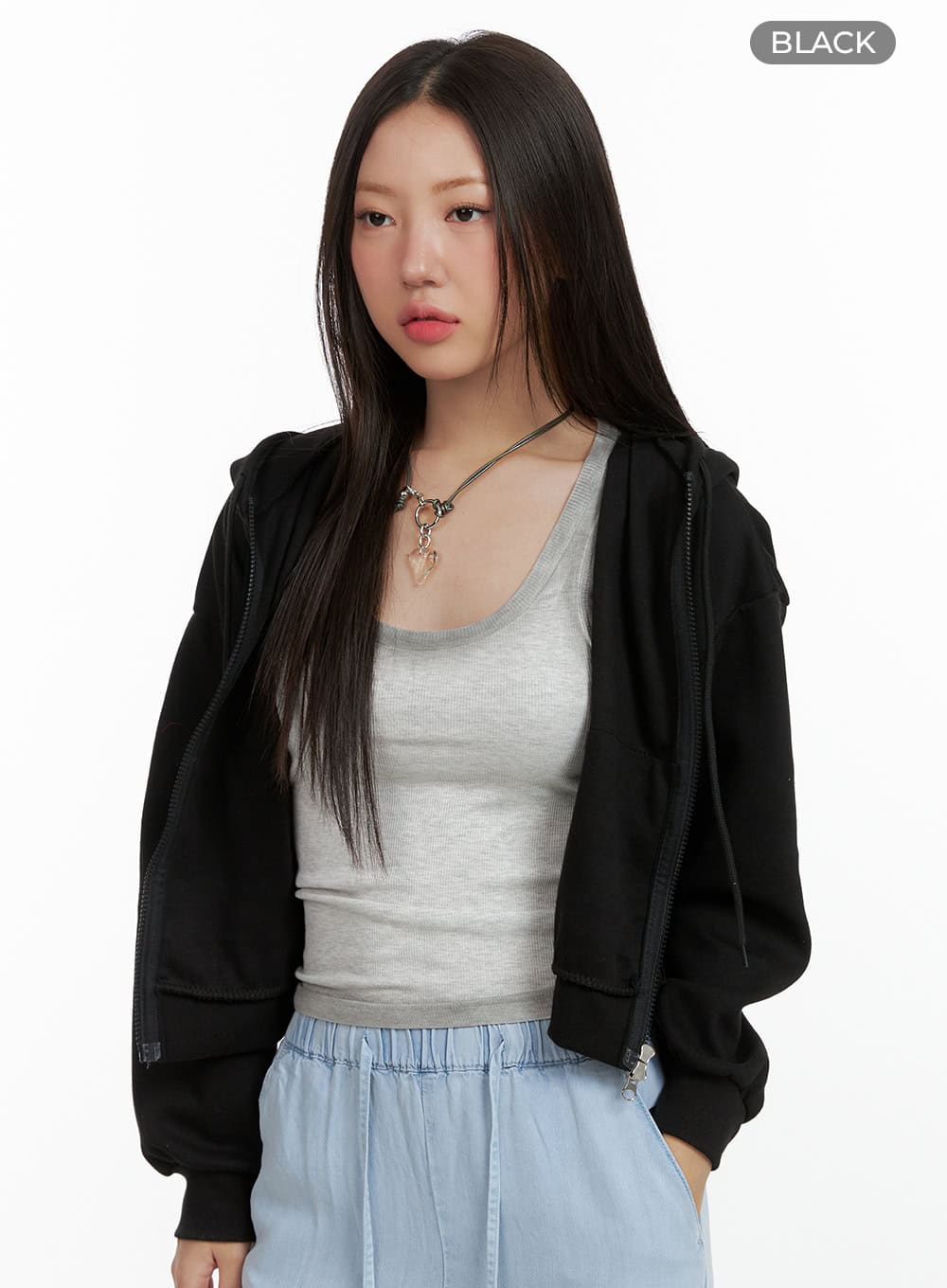Crop Zip-Up Hoodie OL408