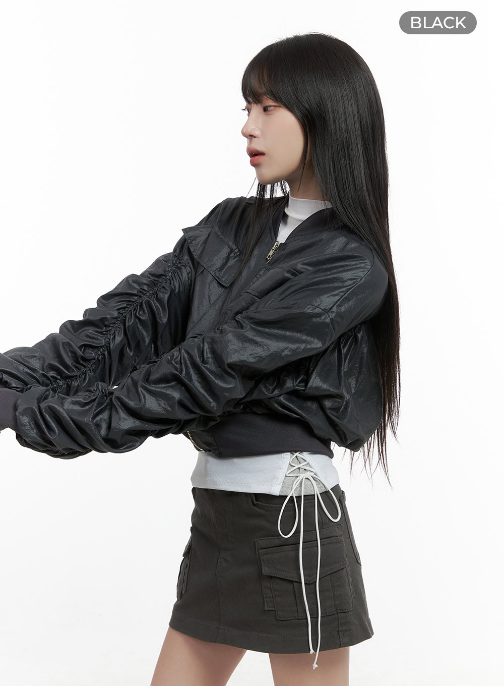 String Shirred Crop Jacket CS419