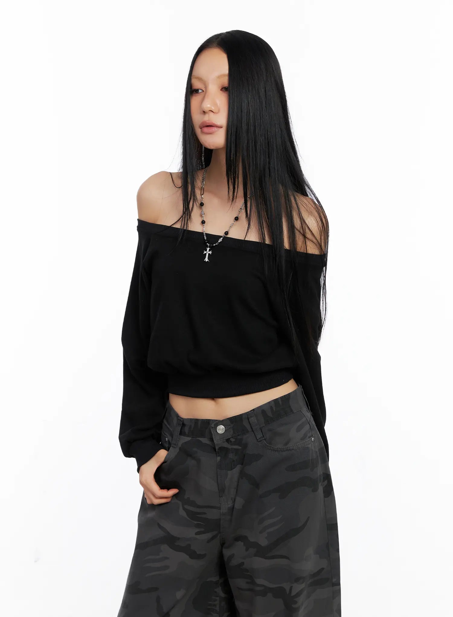 Casual Off-Shoulder Pullover CS511