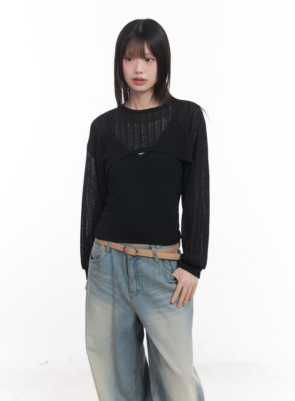 Super Cropped Long-Sleeve Sweater CU505
