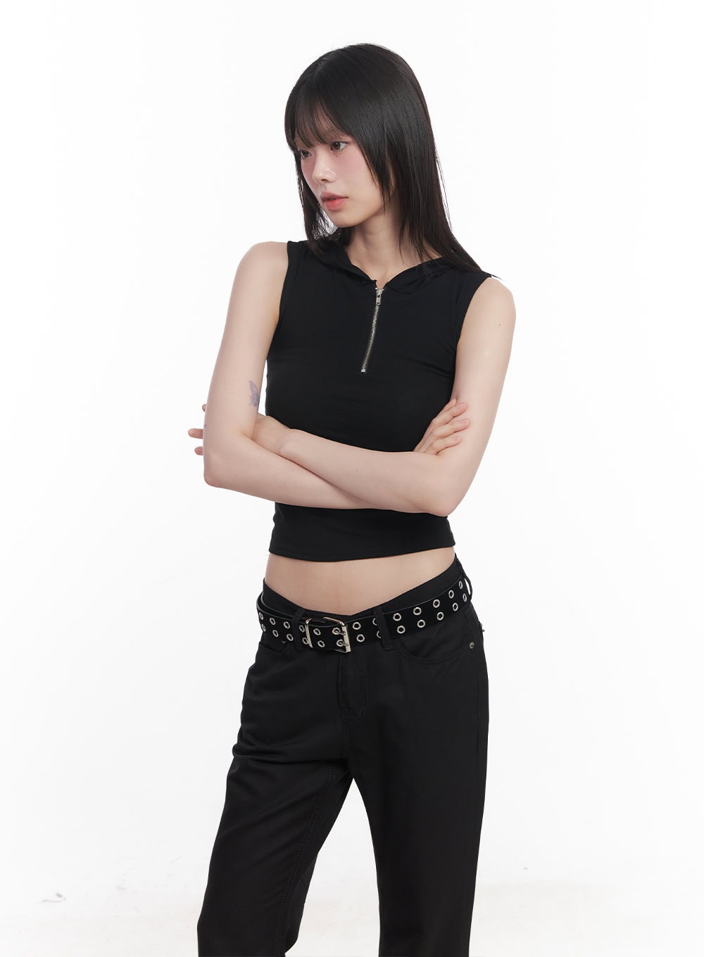 Quarter-Zip Sleeveless Hoodie CU505