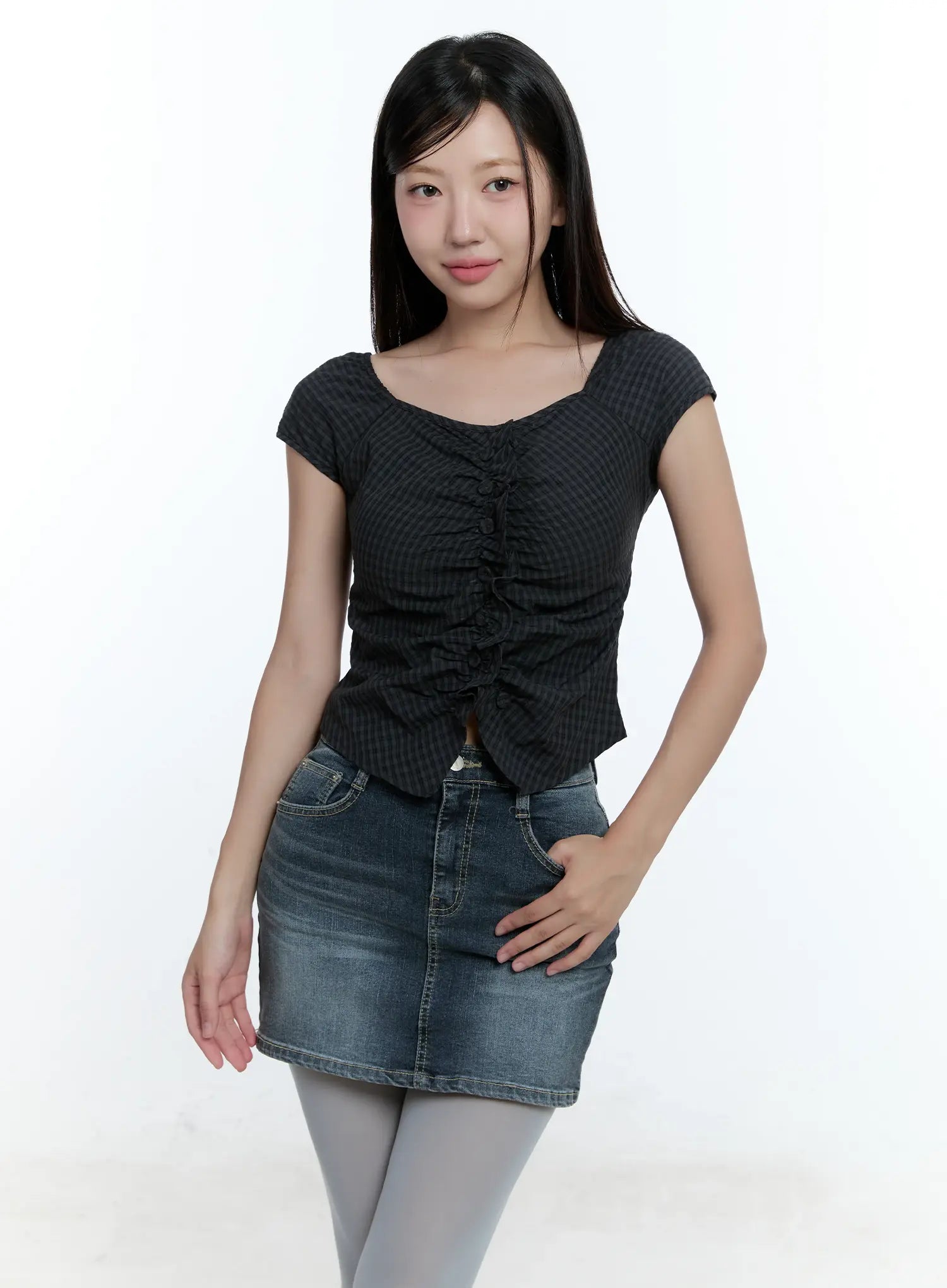 Shirred Slim-Fit Shirt CU527
