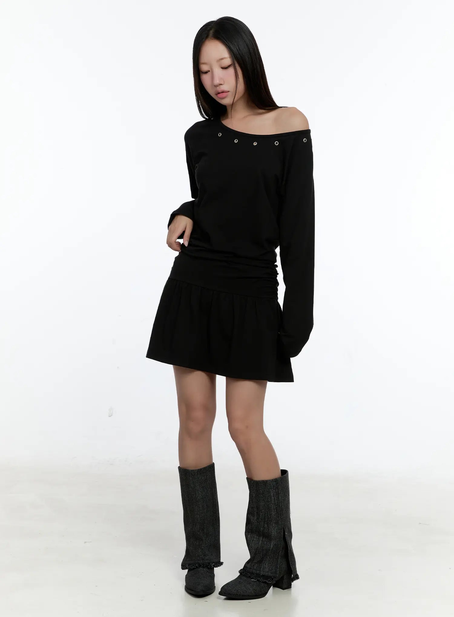 Studded Off-Shoulder Mini Dress CS517