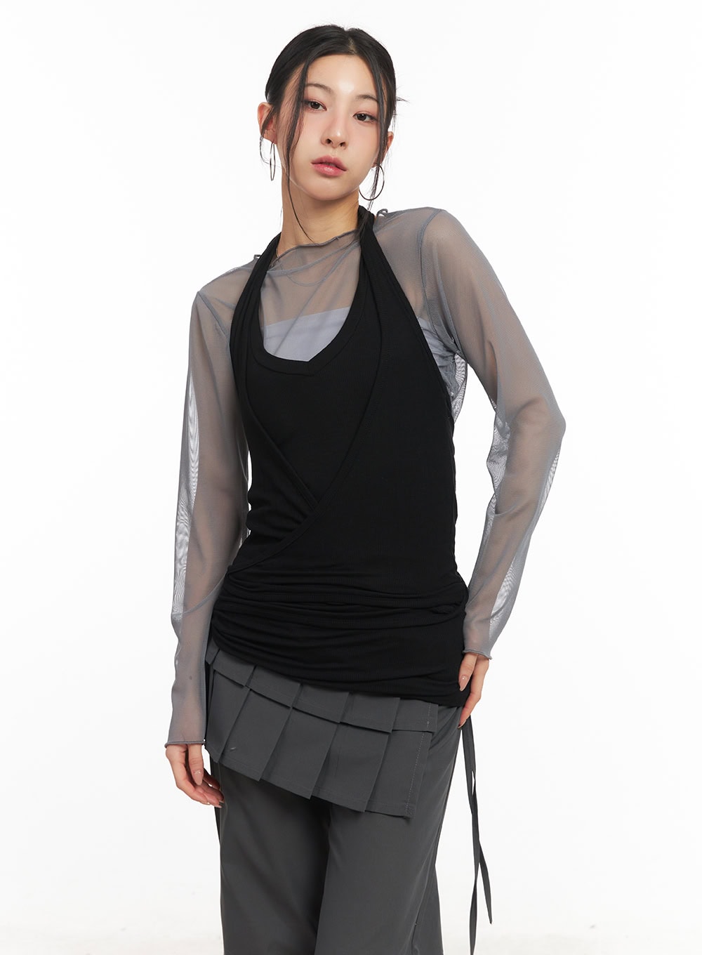 Halter-Neck Wrap Tank Top CM503