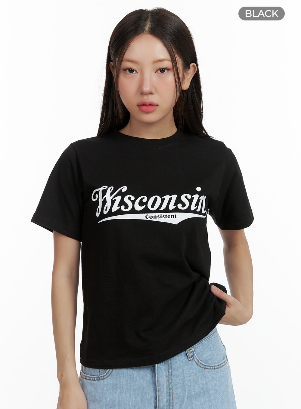 Graphic Short Sleeve Letter Top OL408