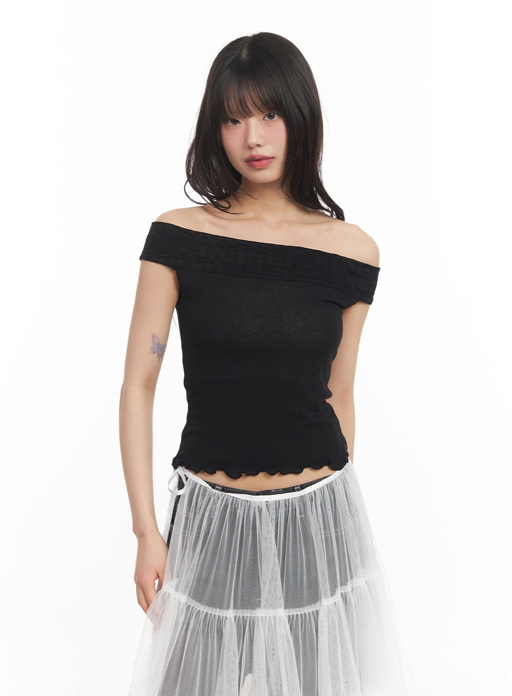 Lace Off-Shoulder Top CA523