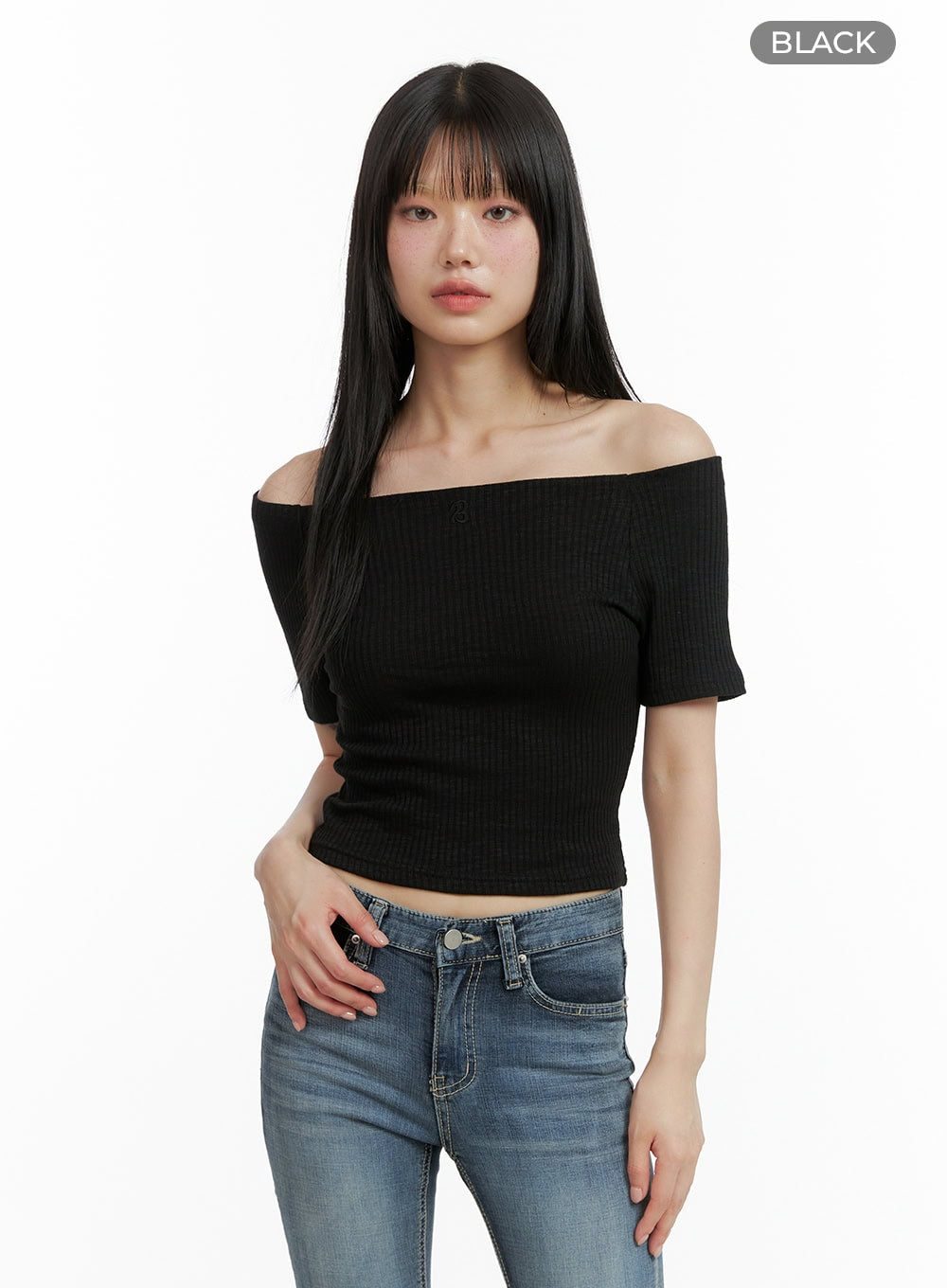 Basic Off Shoulder Crop Top CL403