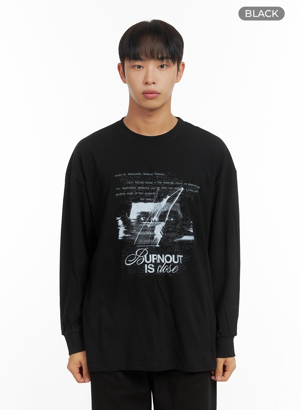 Men's Cotton Loose Fit Graphic Print Top CO408