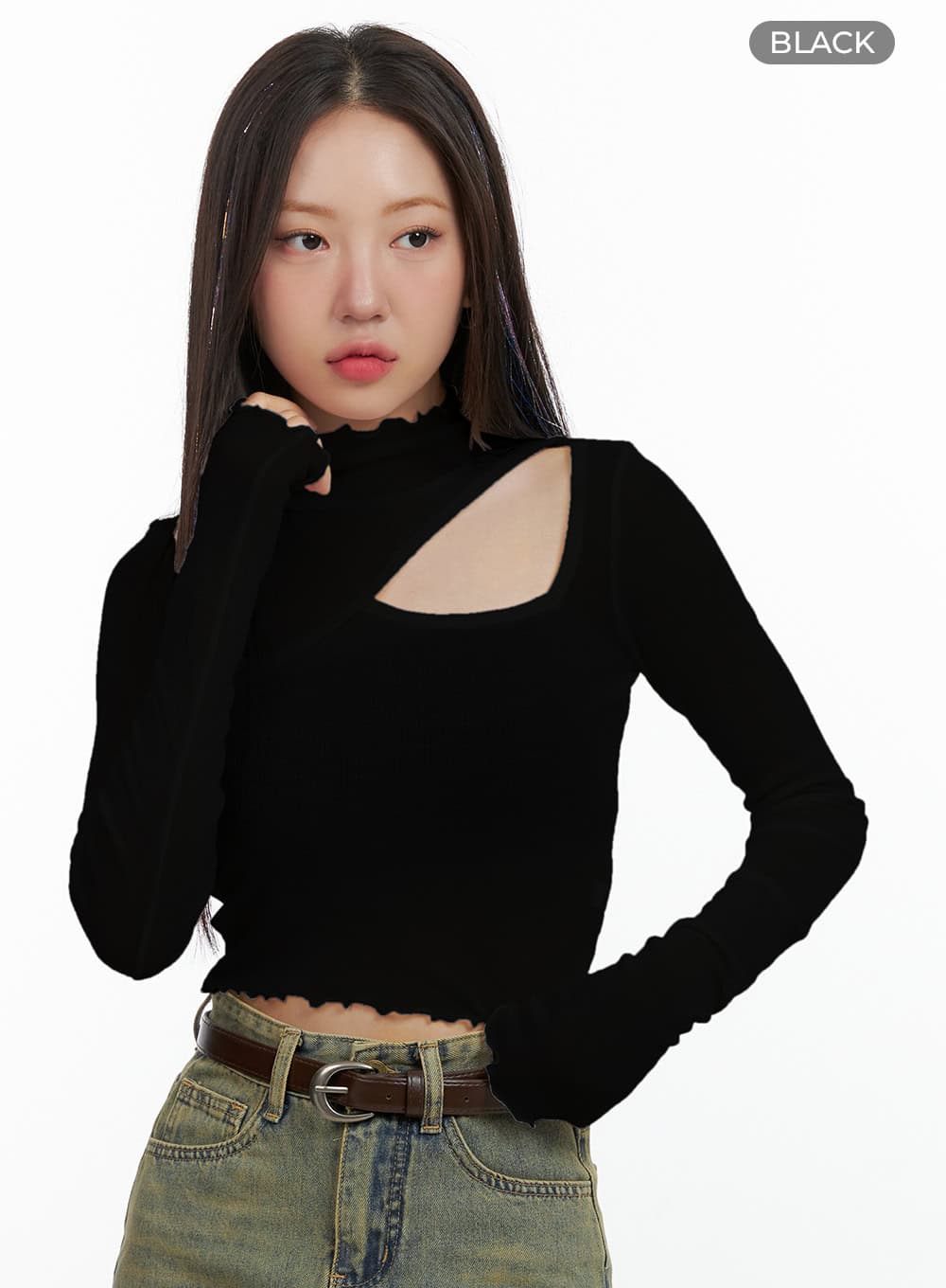 Sheer Crop Long Sleeve Tee OL408