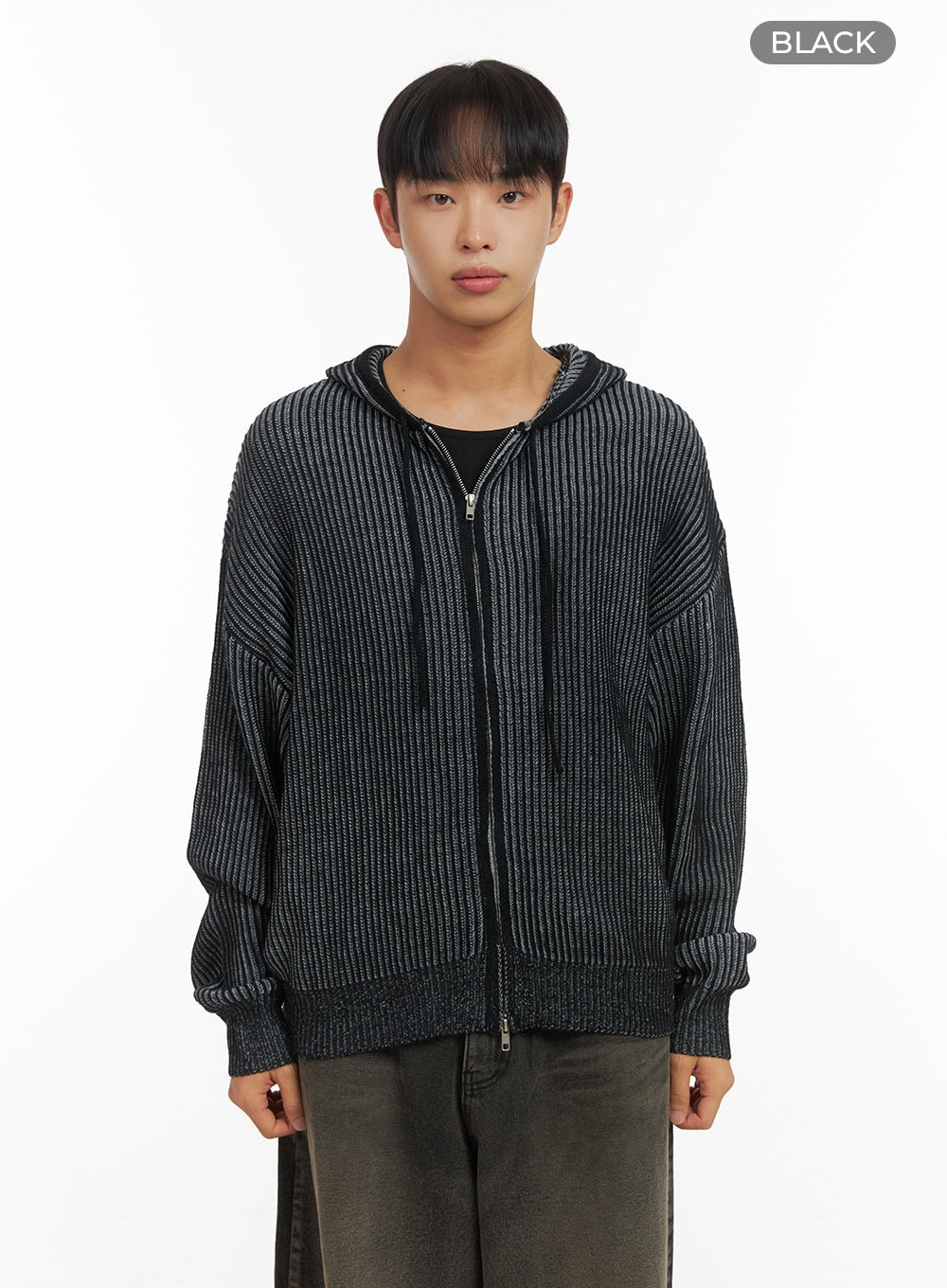 Men's SoftTouch Two Tone Hooded Cardigan CO408