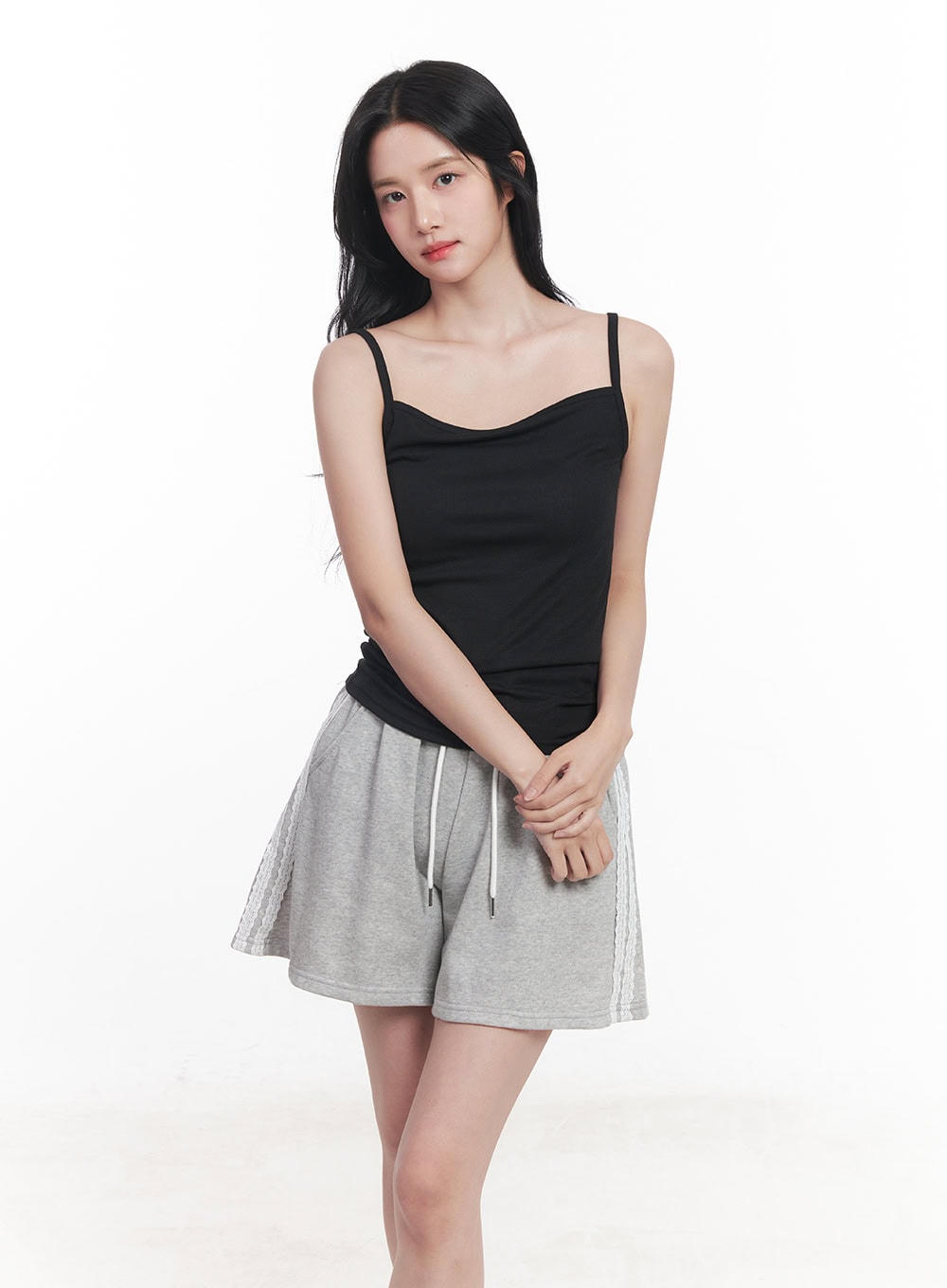 Shirred Square-Neck Cami Top CY523