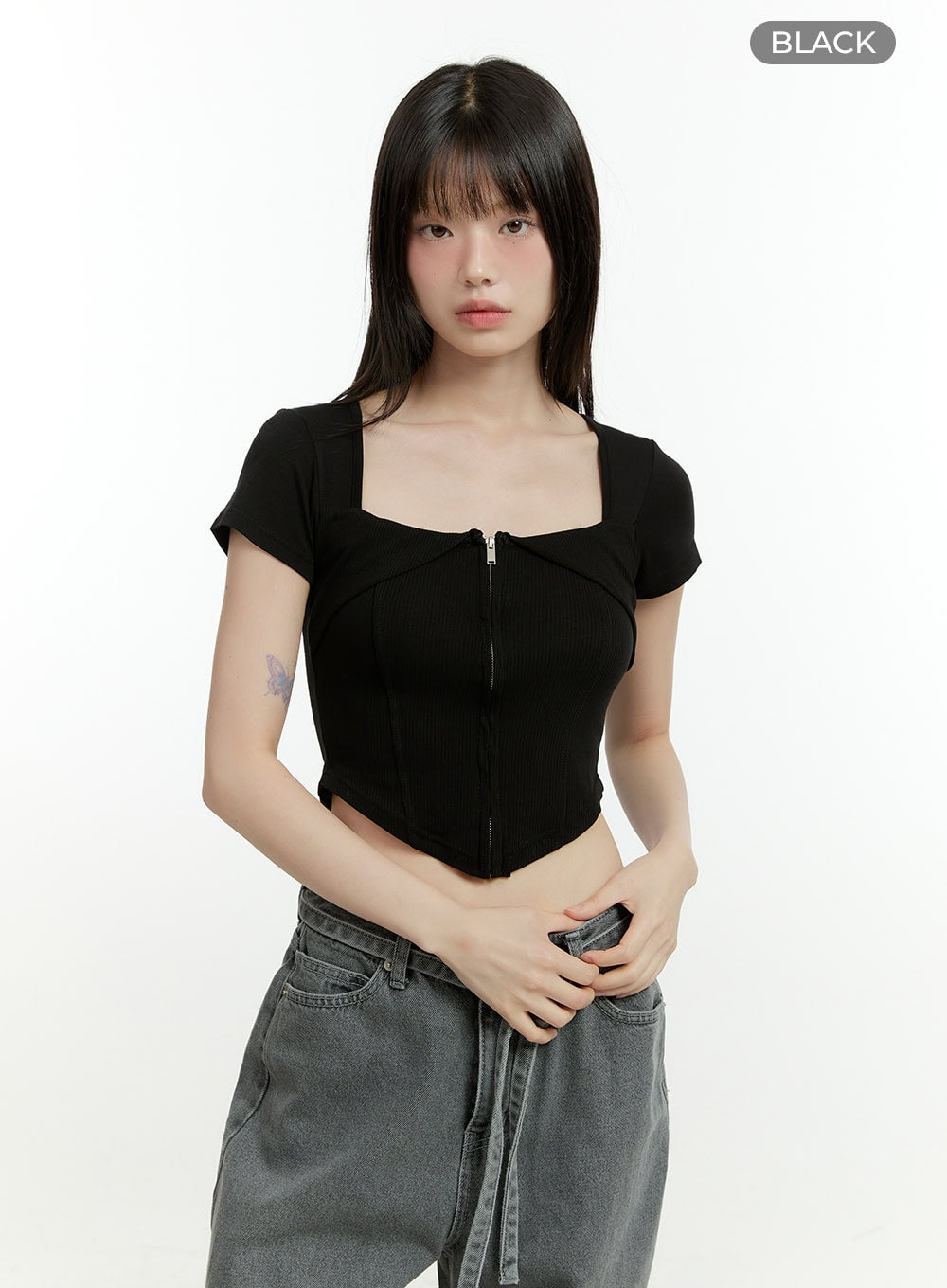 Square Neck Rayon Crop Top CG402