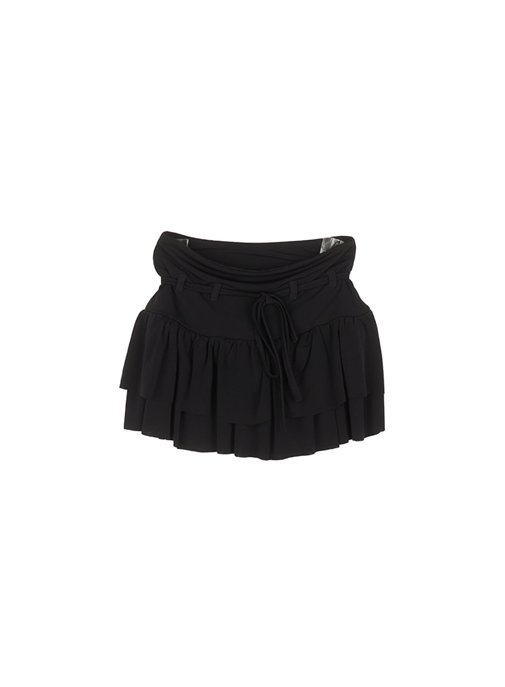 String Ribbon Ruffle Mini Skirt CA522