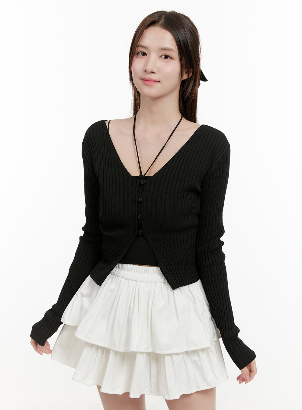 Cable Knit V-Neck Cardigan OG428
