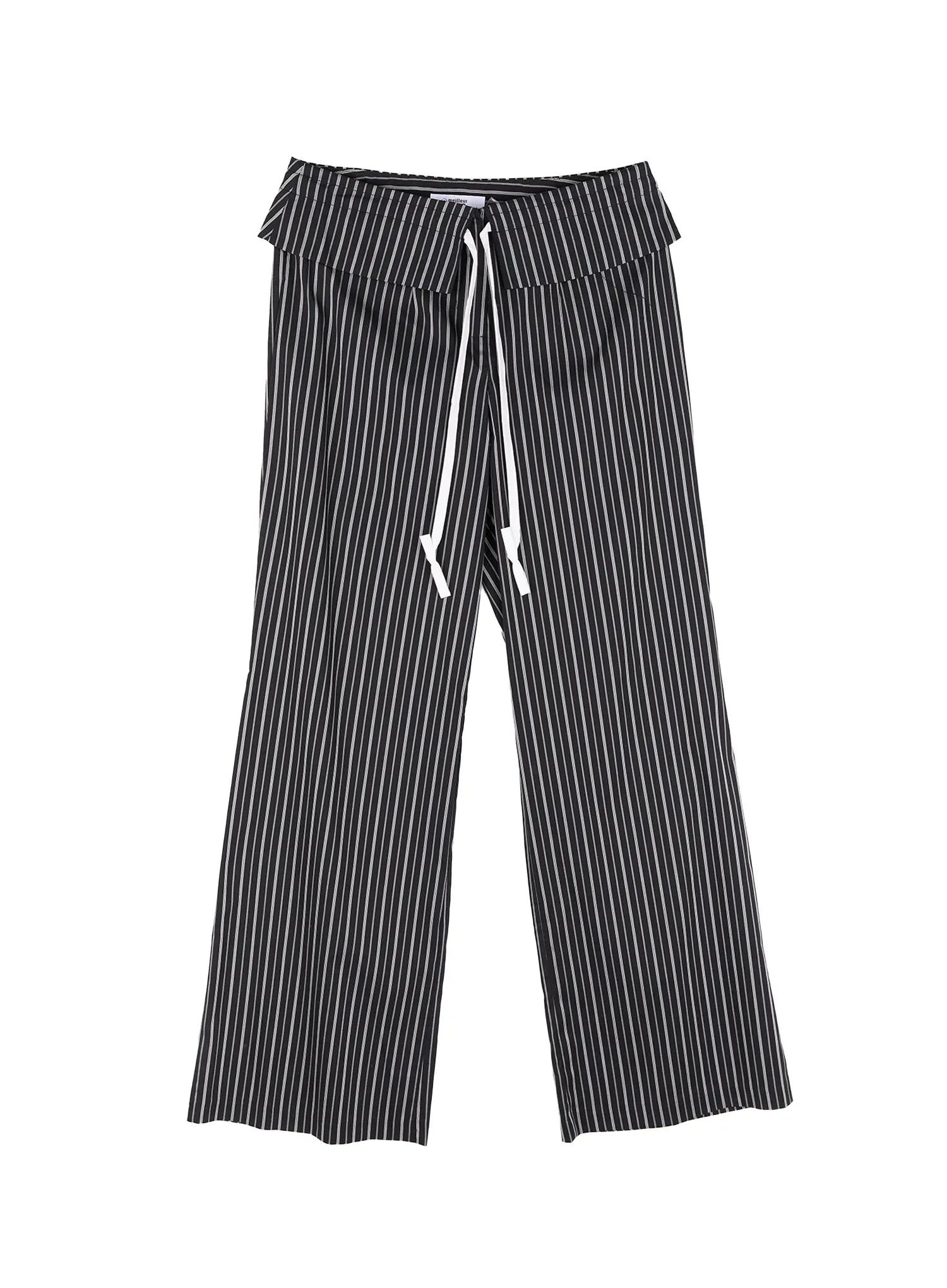 Wide-Fit Low-Waist Striped Pants CU526