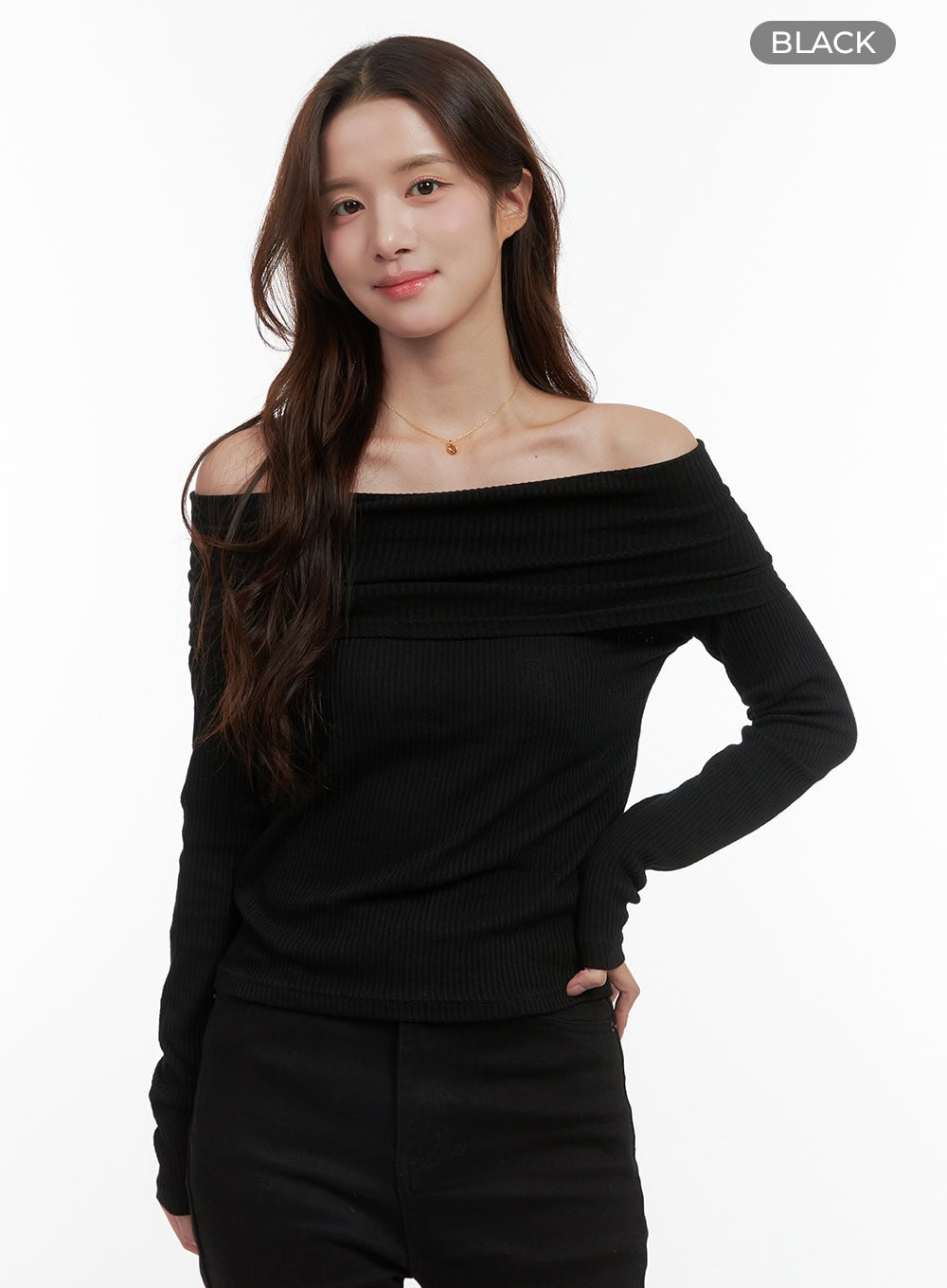 Chic Solid Off-Shoulder Blouse OO421