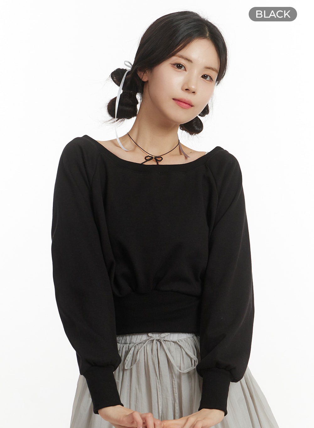 Off-Shoulder Crop Sweatshirt OF427