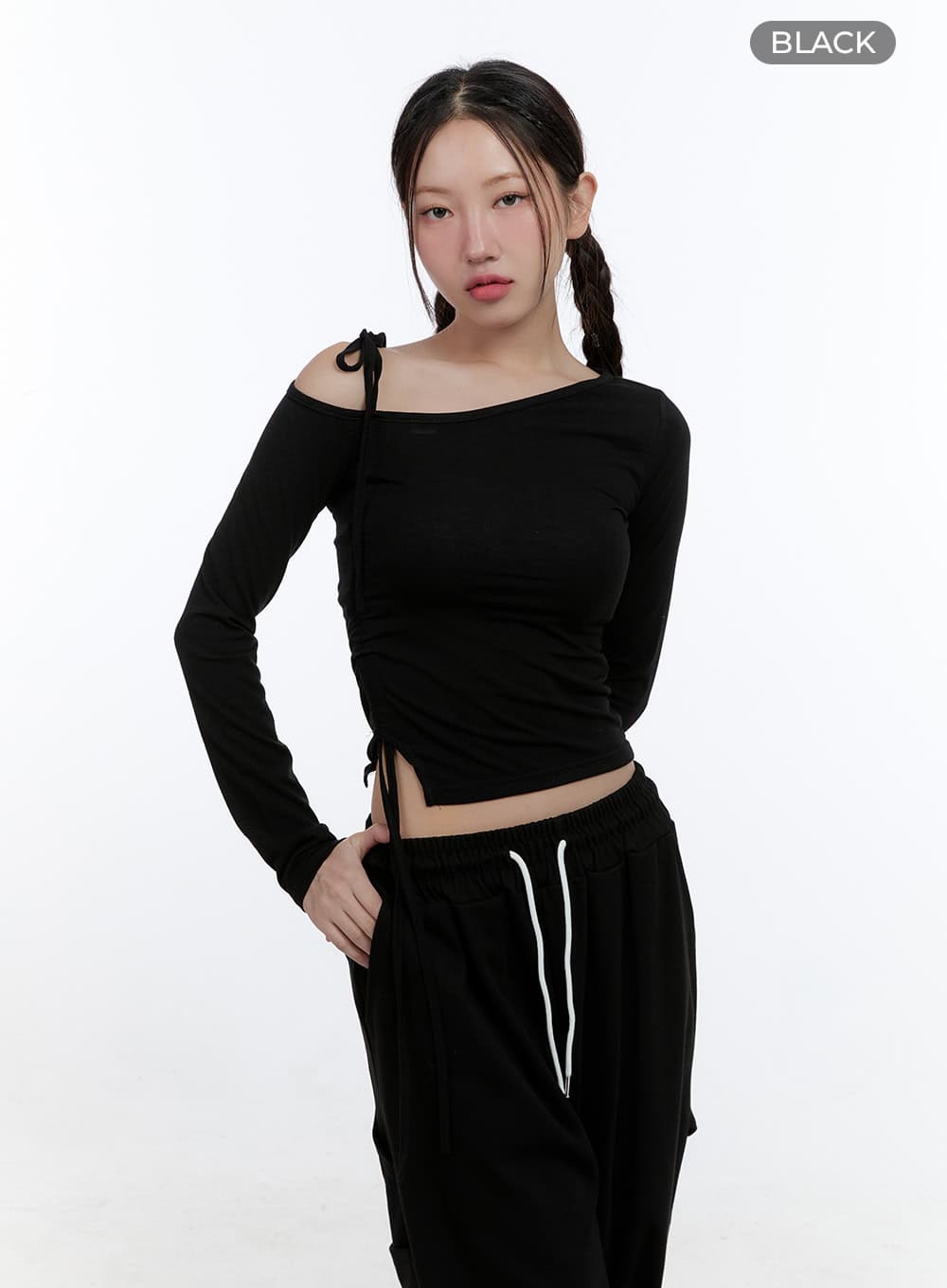 Ruffled One-Shoulder Crop Top CS410